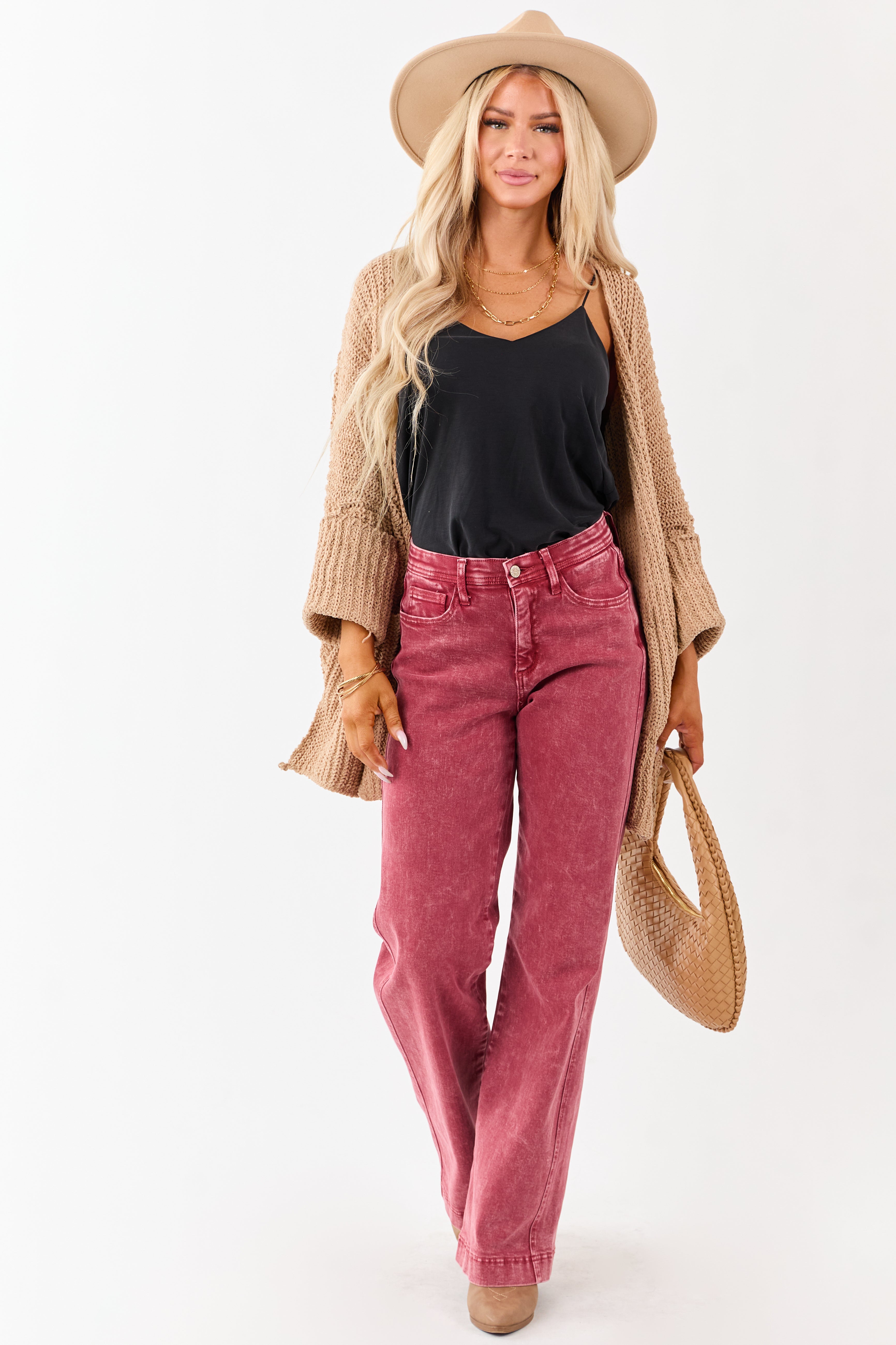 Saige Ruby Tummy Control Straight Stretchy Jeans