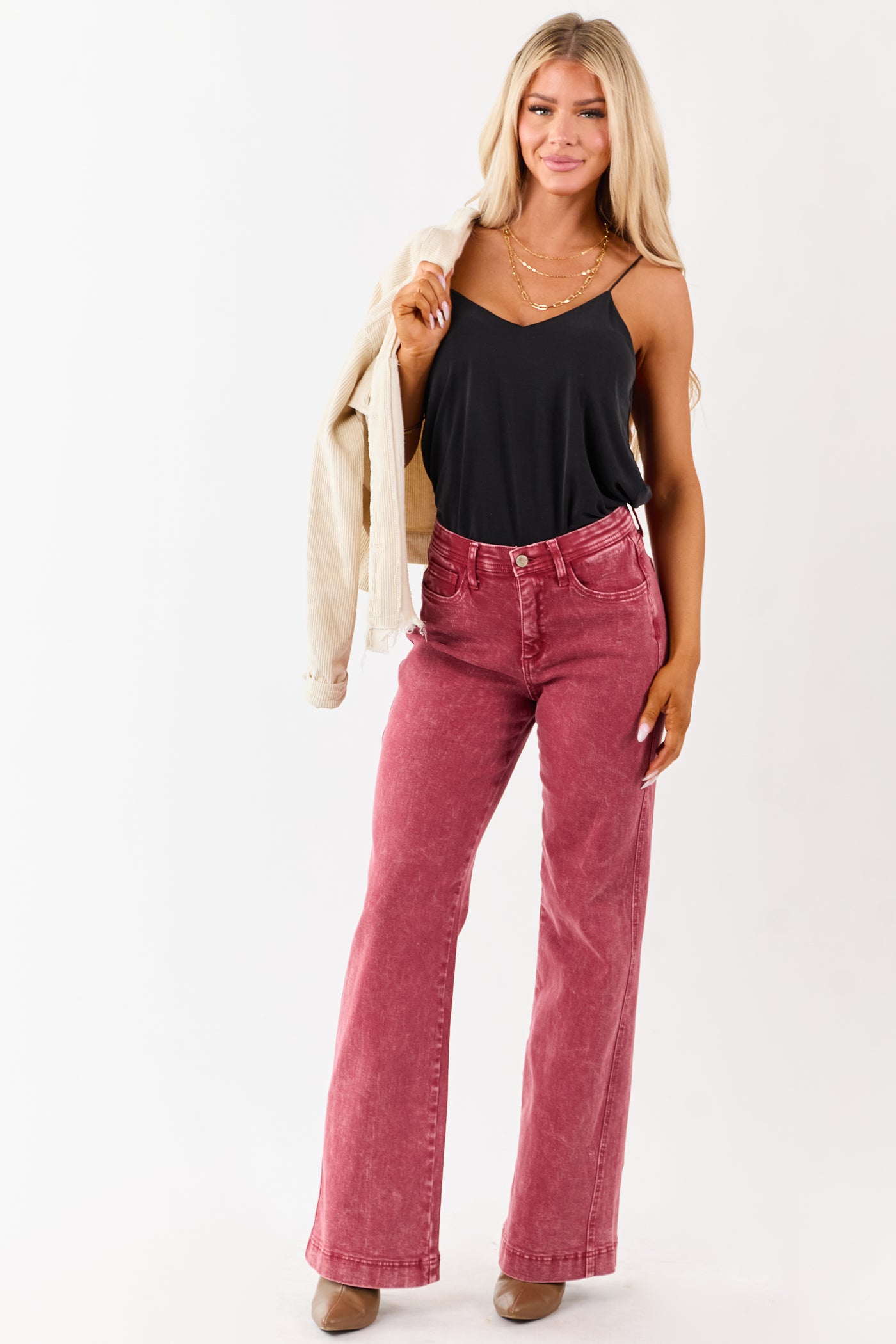 Saige Ruby Tummy Control Straight Stretchy Jeans