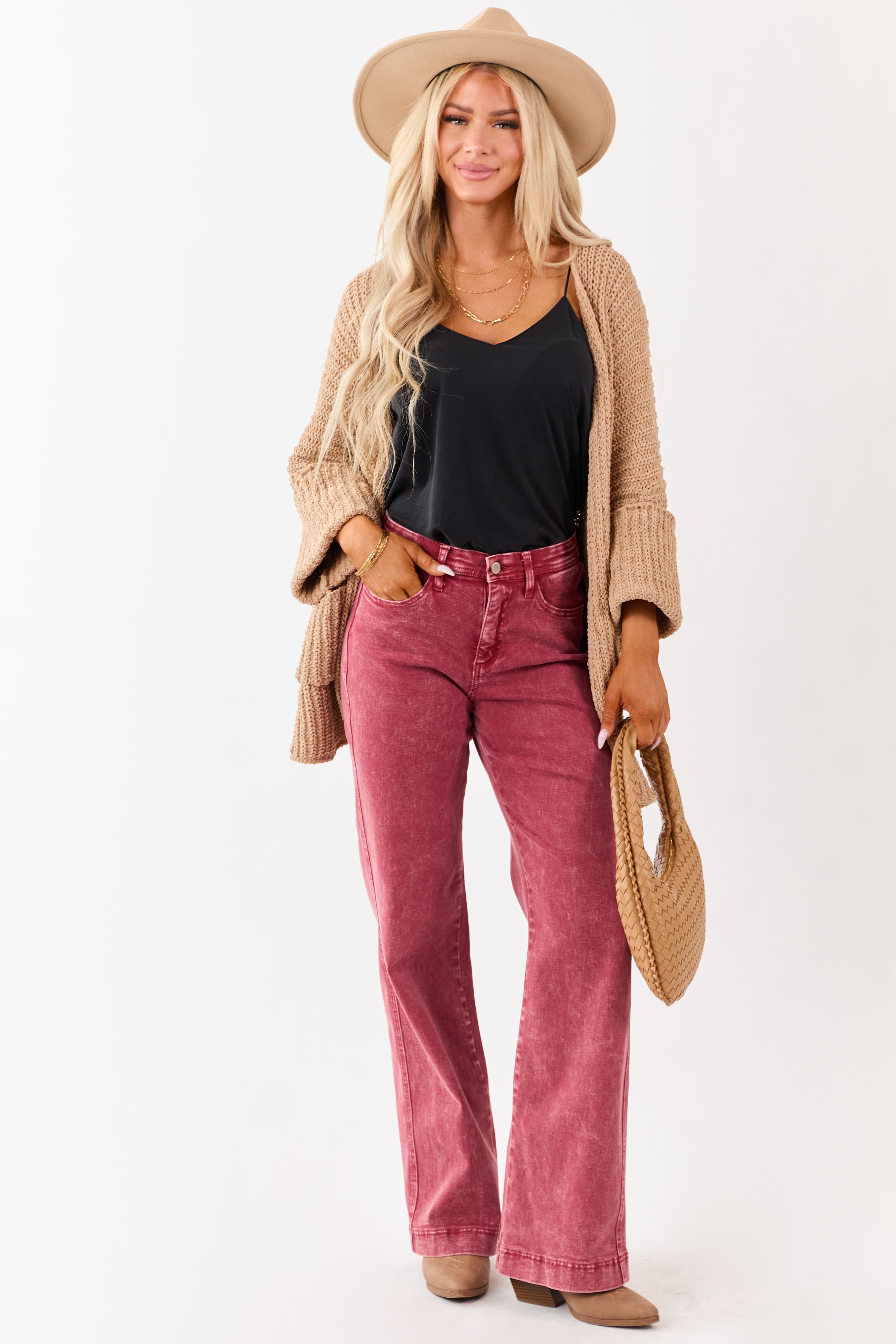 Saige Ruby Tummy Control Straight Stretchy Jeans