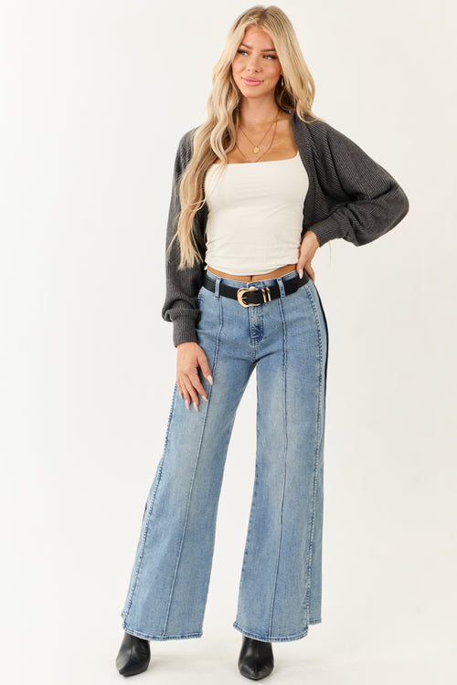 Saige Dark Wash Tummy Control Stretchy Capri Jeans main image 0