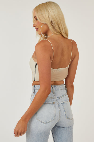 Sand Padded Mesh Corset Tank Top