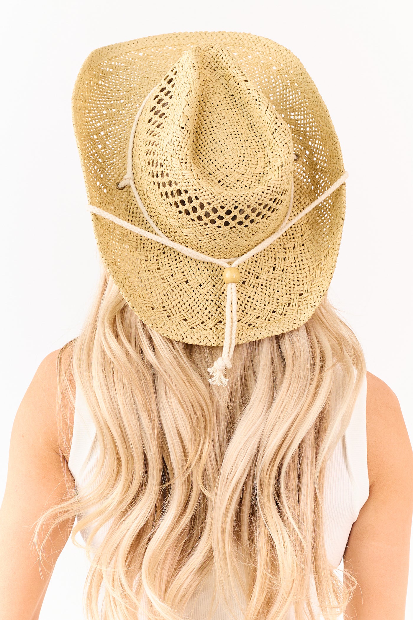 Sand Anchor Pendant Woven Straw Cowboy Hat