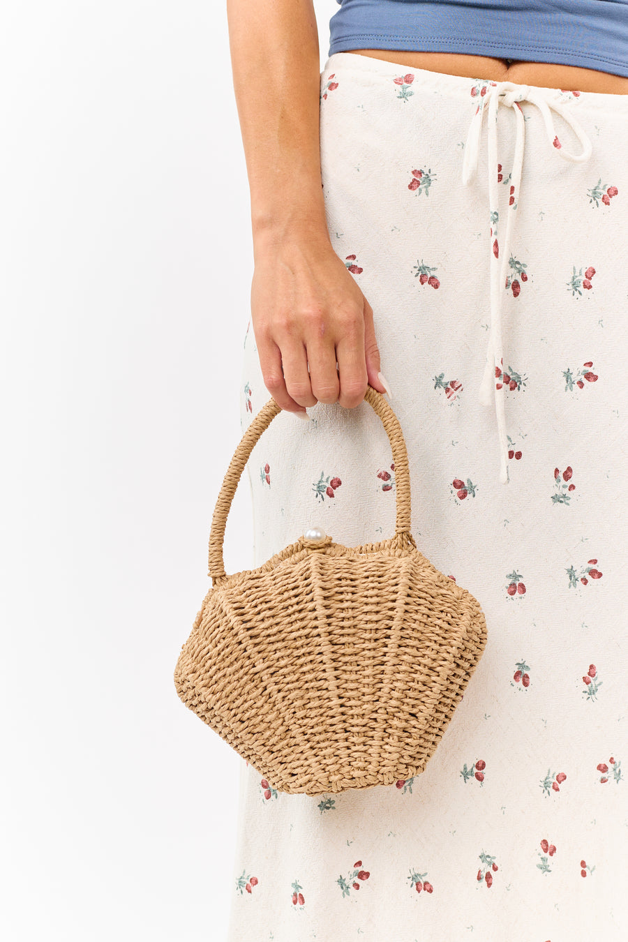 Brown Sugar Seashell Button Closure Handbag