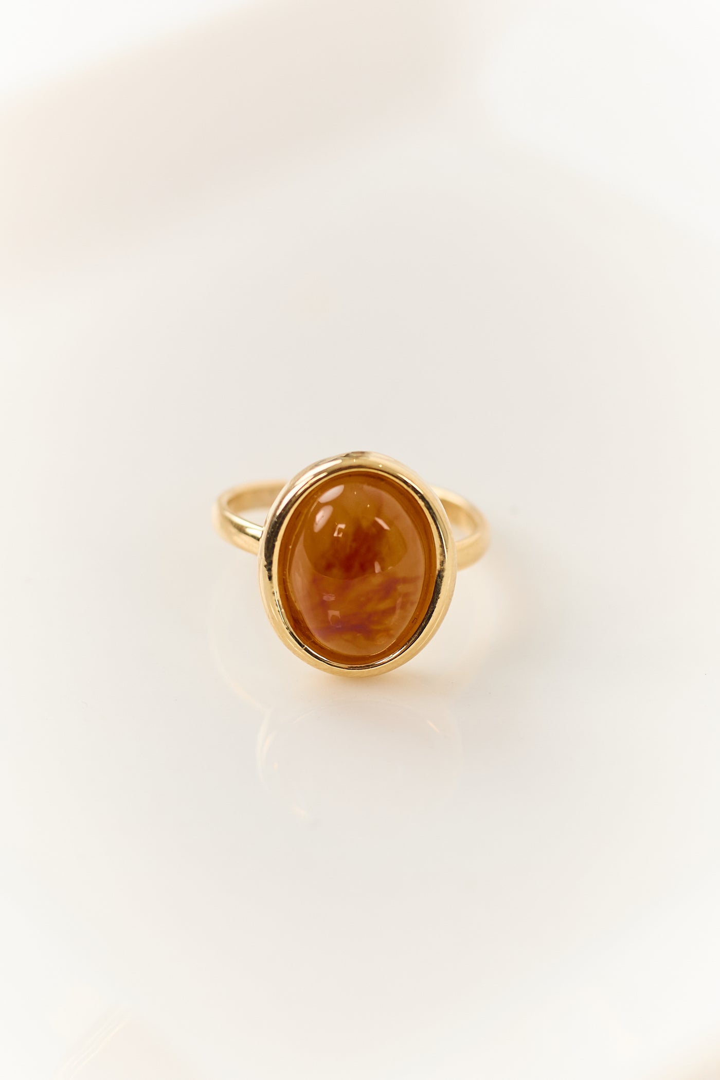 Sandstone Large Resin Oval Stone Ring