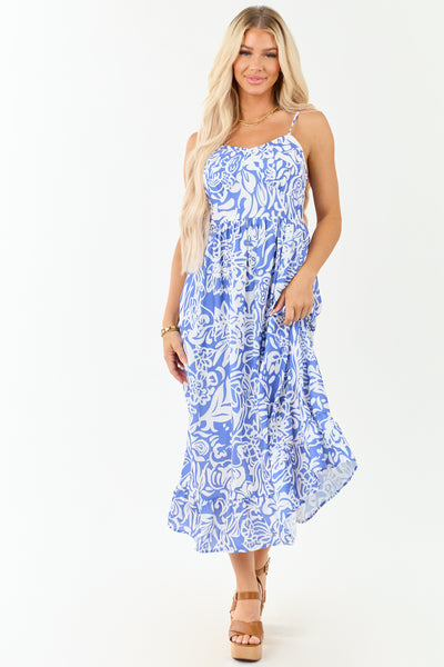 Sapphire Floral Print Sleeveless Maxi Dress