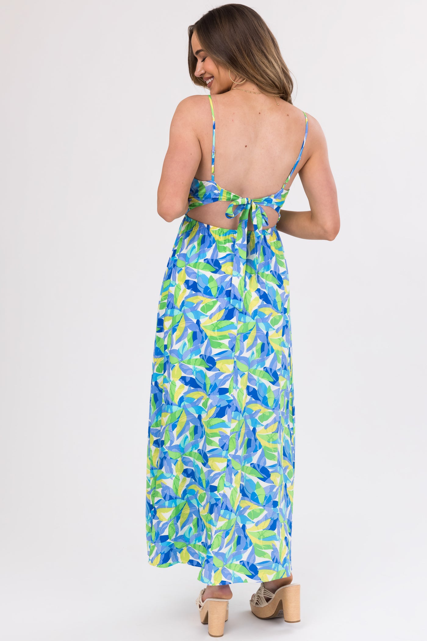 Sapphire Open Back Sleeveless Maxi Dress