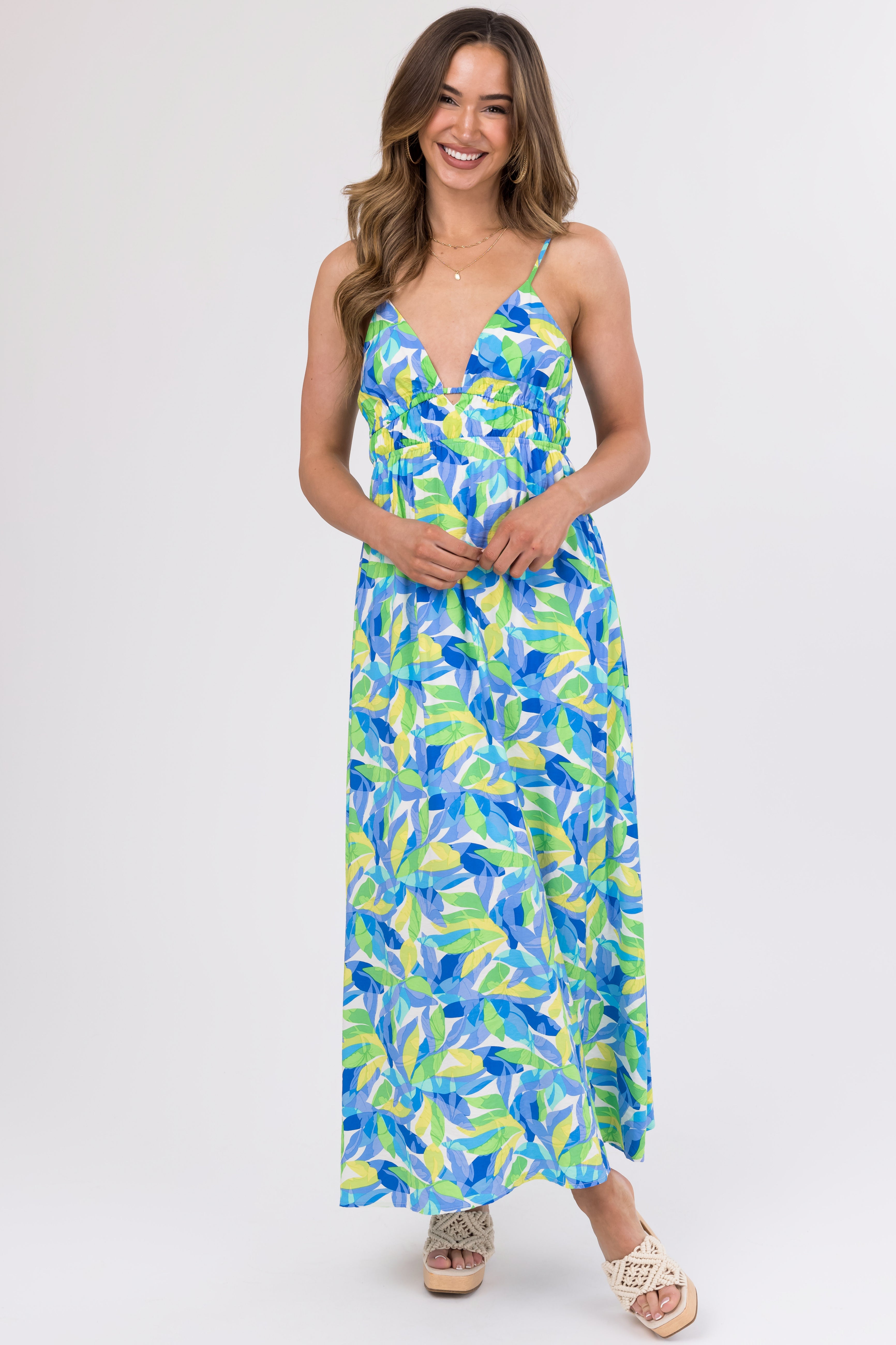Sapphire Open Back Sleeveless Maxi Dress - S Sapphire Open Back Sleeveless Maxi Dress - S