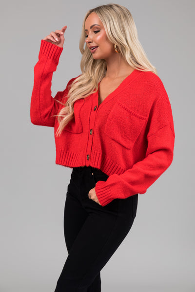 Scarlet Button Up Long Sleeve Cardigan