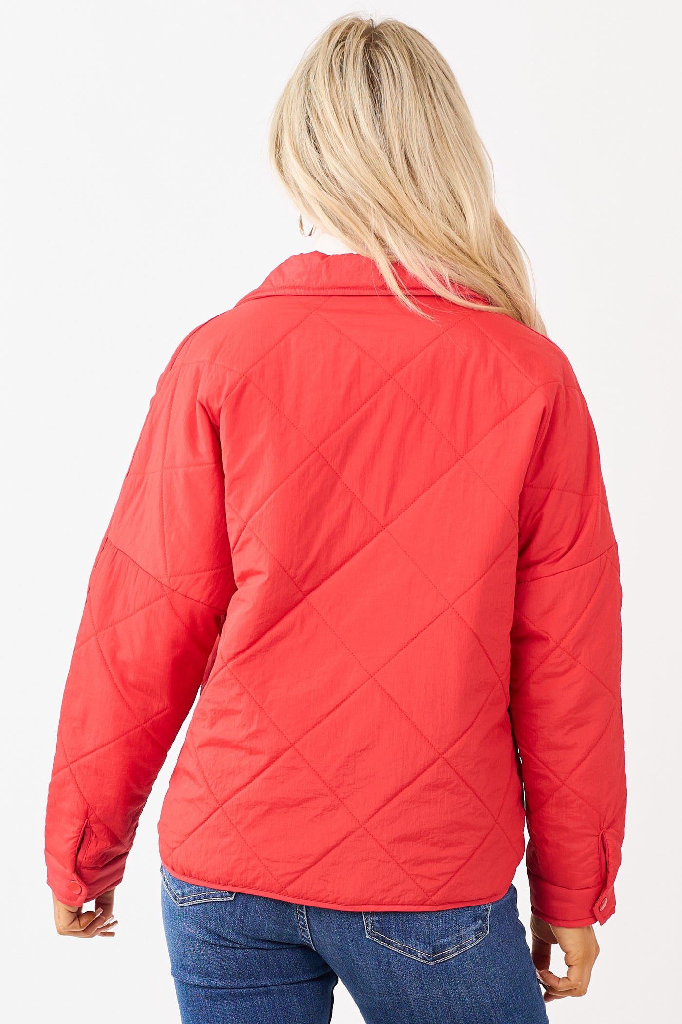Scarlet Collared Zip Up Quilted Puffer Jacket