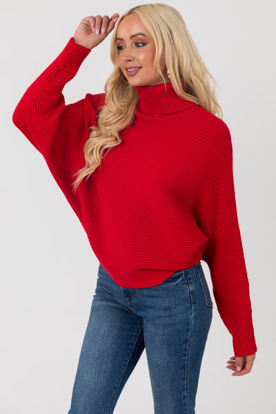 Scarlet Long Sleeve Turtleneck Knit Sweater