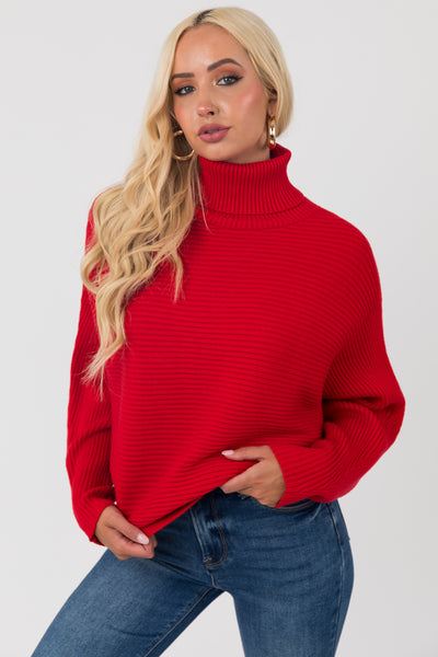 Scarlet Long Sleeve Turtleneck Knit Sweater