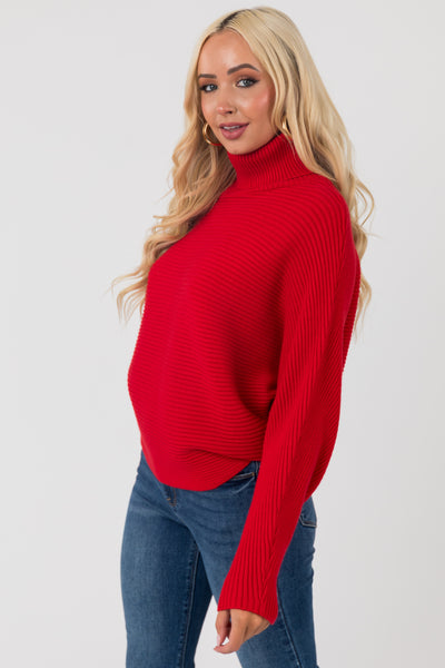 Scarlet Long Sleeve Turtleneck Knit Sweater