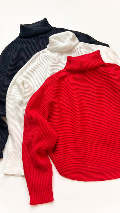 Scarlet Long Sleeve Turtleneck Knit Sweater
