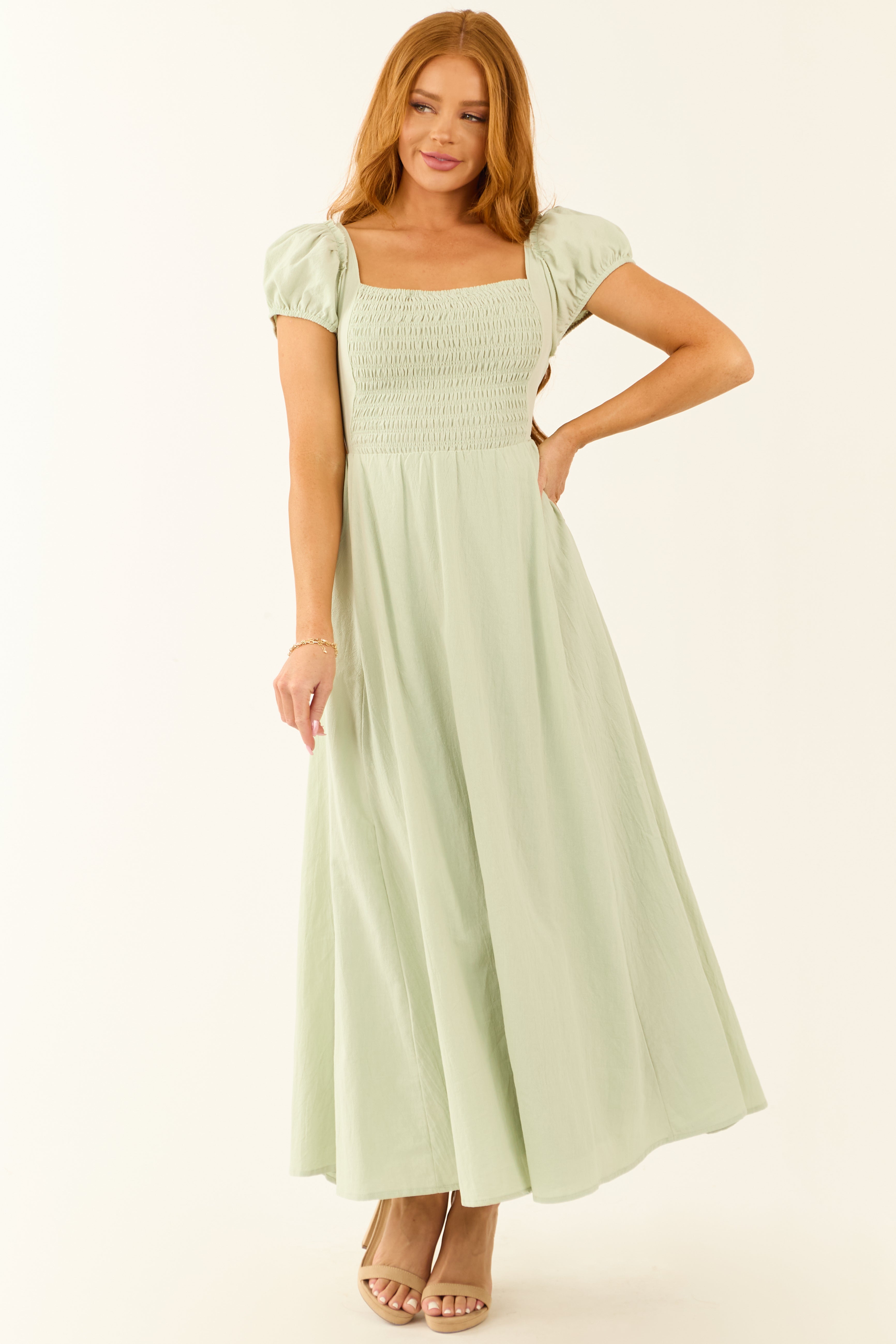 Seafoam Square Neck Criss Cross Back Maxi Dress | Lime Lush Boutique Seafoam Square Neck Criss Cross Back Maxi Dress | Lime Lush Boutique