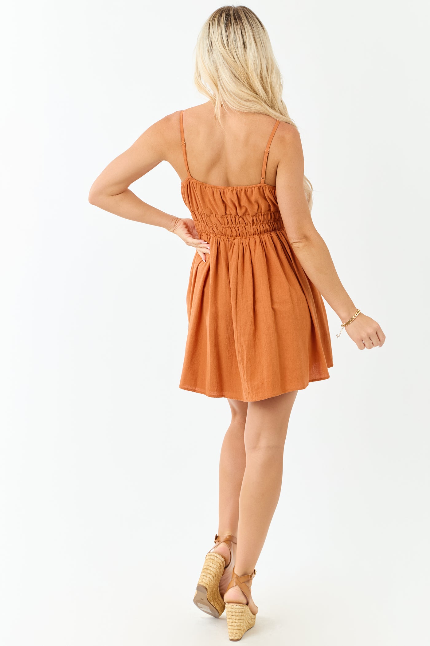 Sedona Smocked Waist Sleeveless Cotton Mini Dress