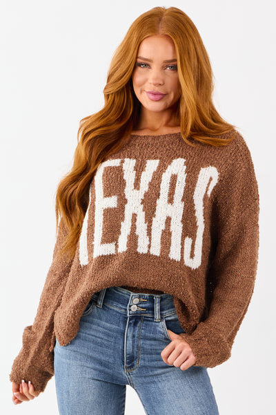 Sepia 'Texas' Graphic Chunky Pullover Sweater