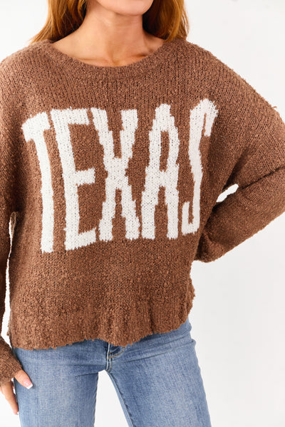 Sepia 'Texas' Graphic Chunky Pullover Sweater