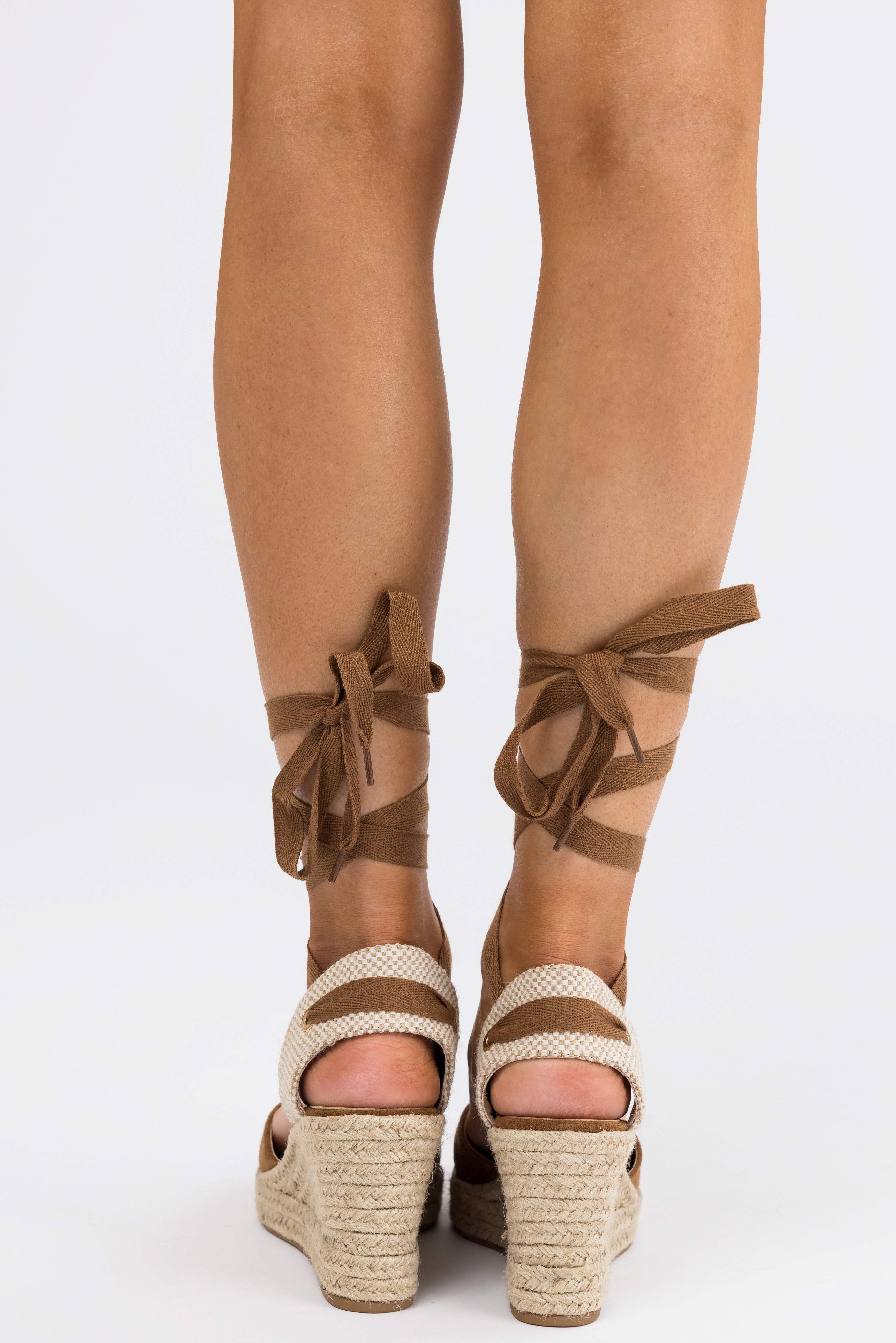 Sepia Suede Closed Toe Espadrille Wedges Lime Lush Boutique