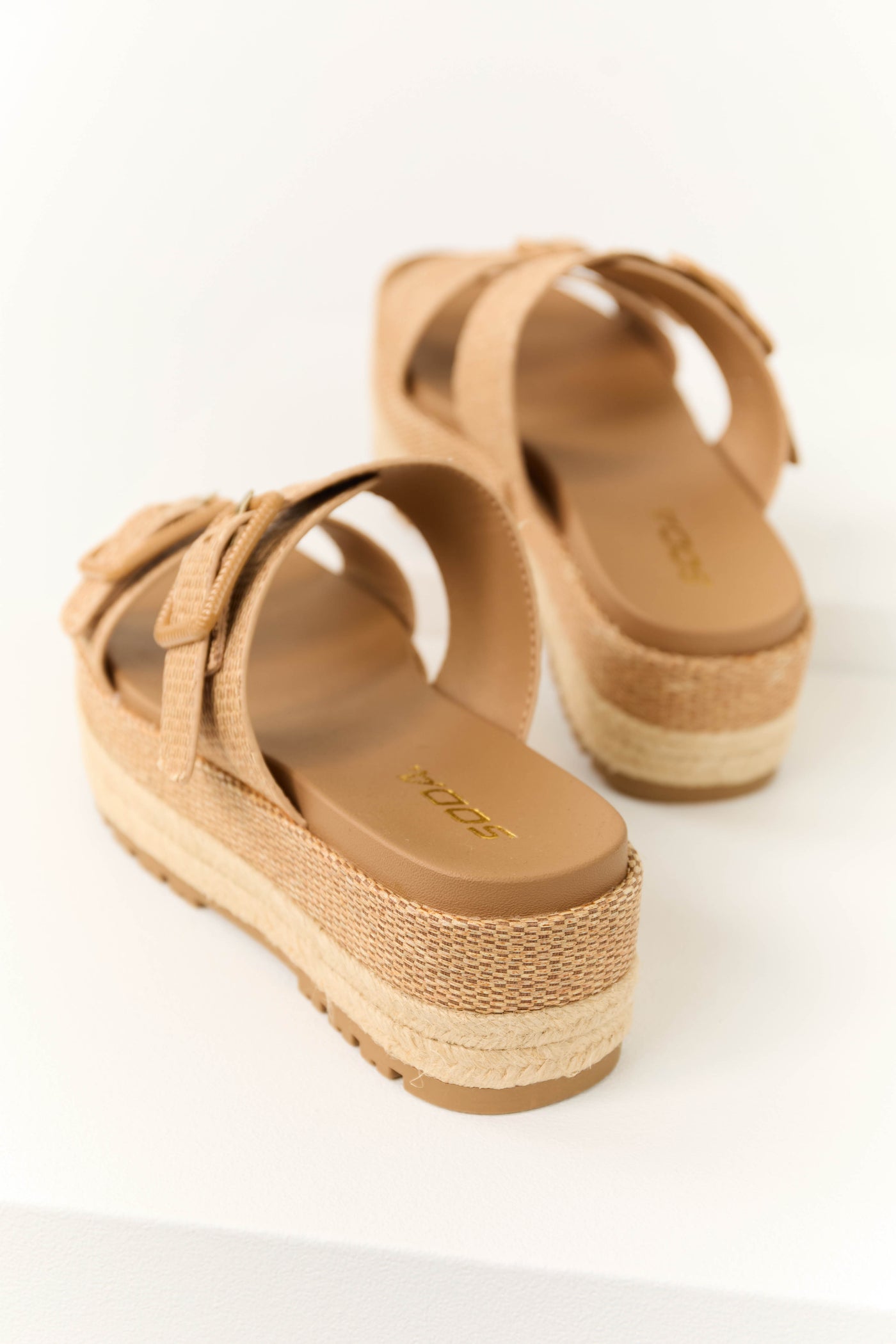 Sepia Woven Espadrille Platform Sandals | Lime Lush
