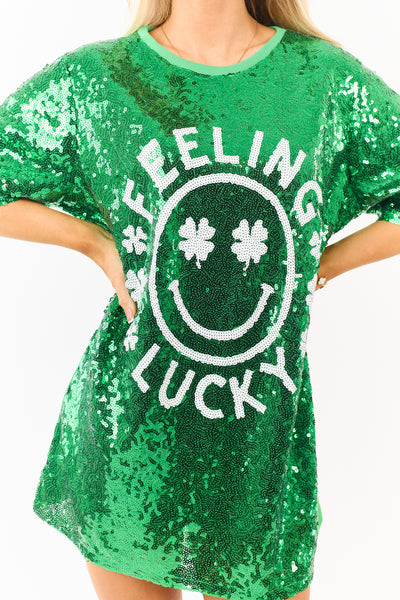 green sequin t shirt dress Odeeh Sequin T-Shirt Dress - green
