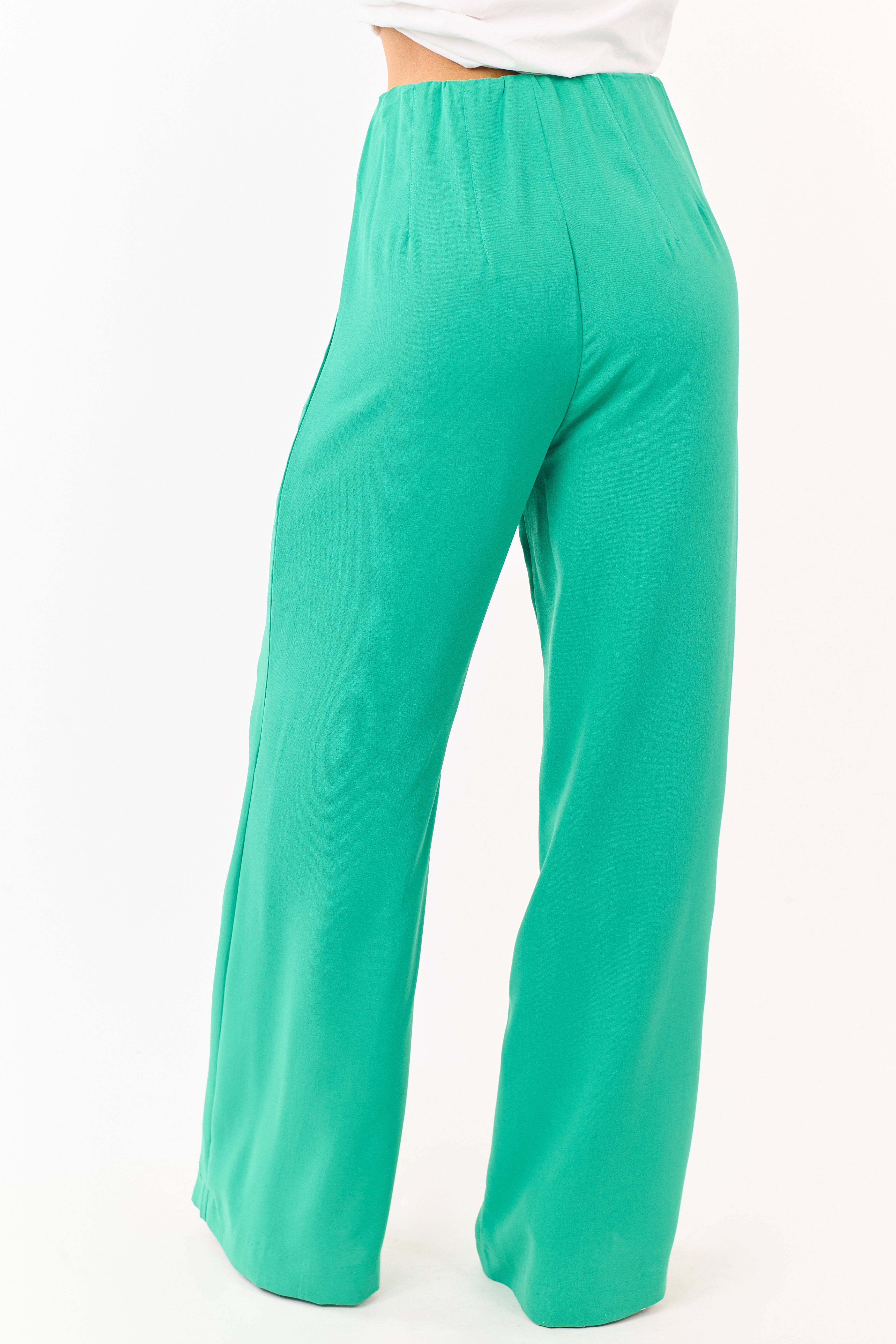 Shamrock High Waisted Flowy Wide Leg Pants