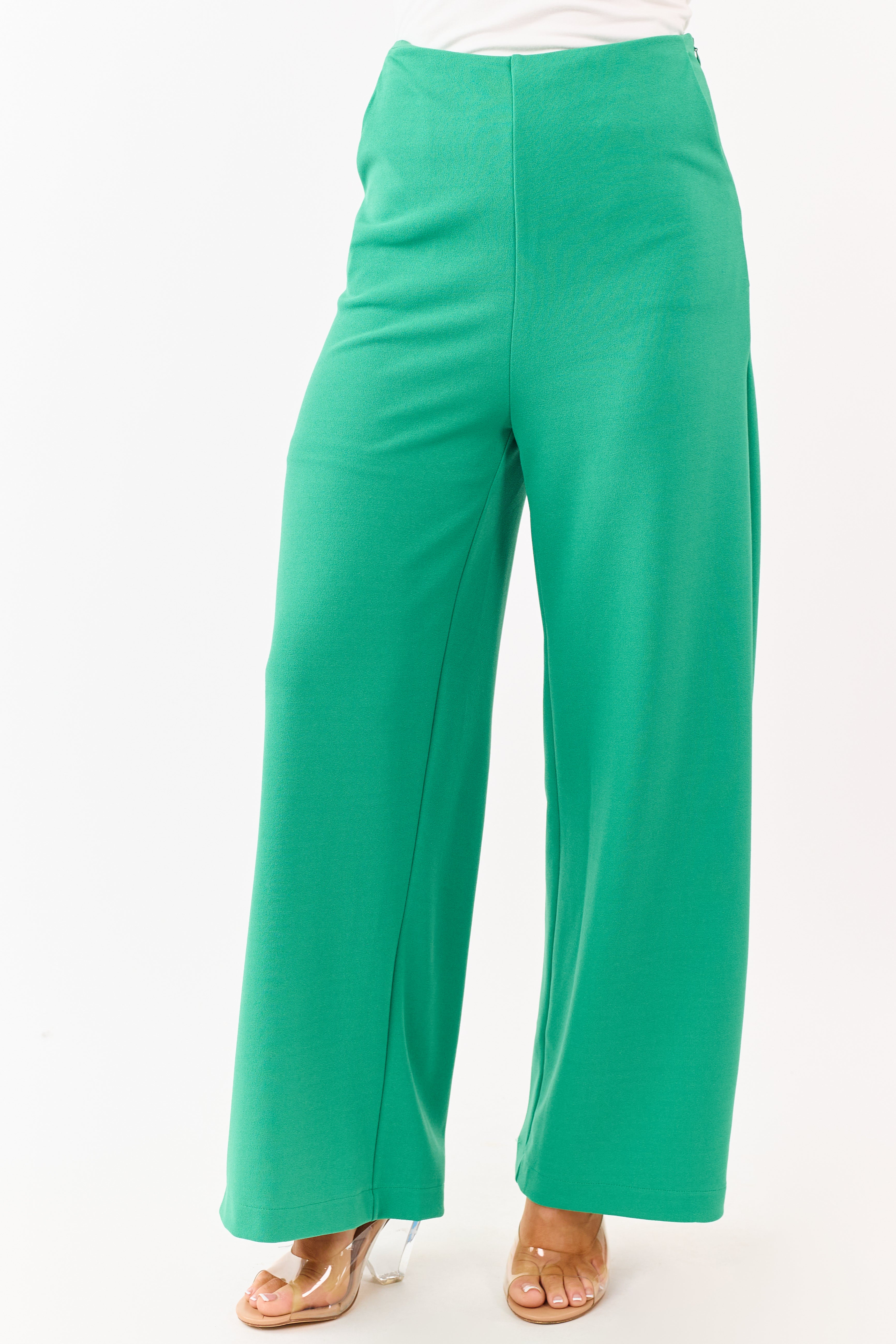 She+Sky Jade Wide Leg Side Slit Knit Pants