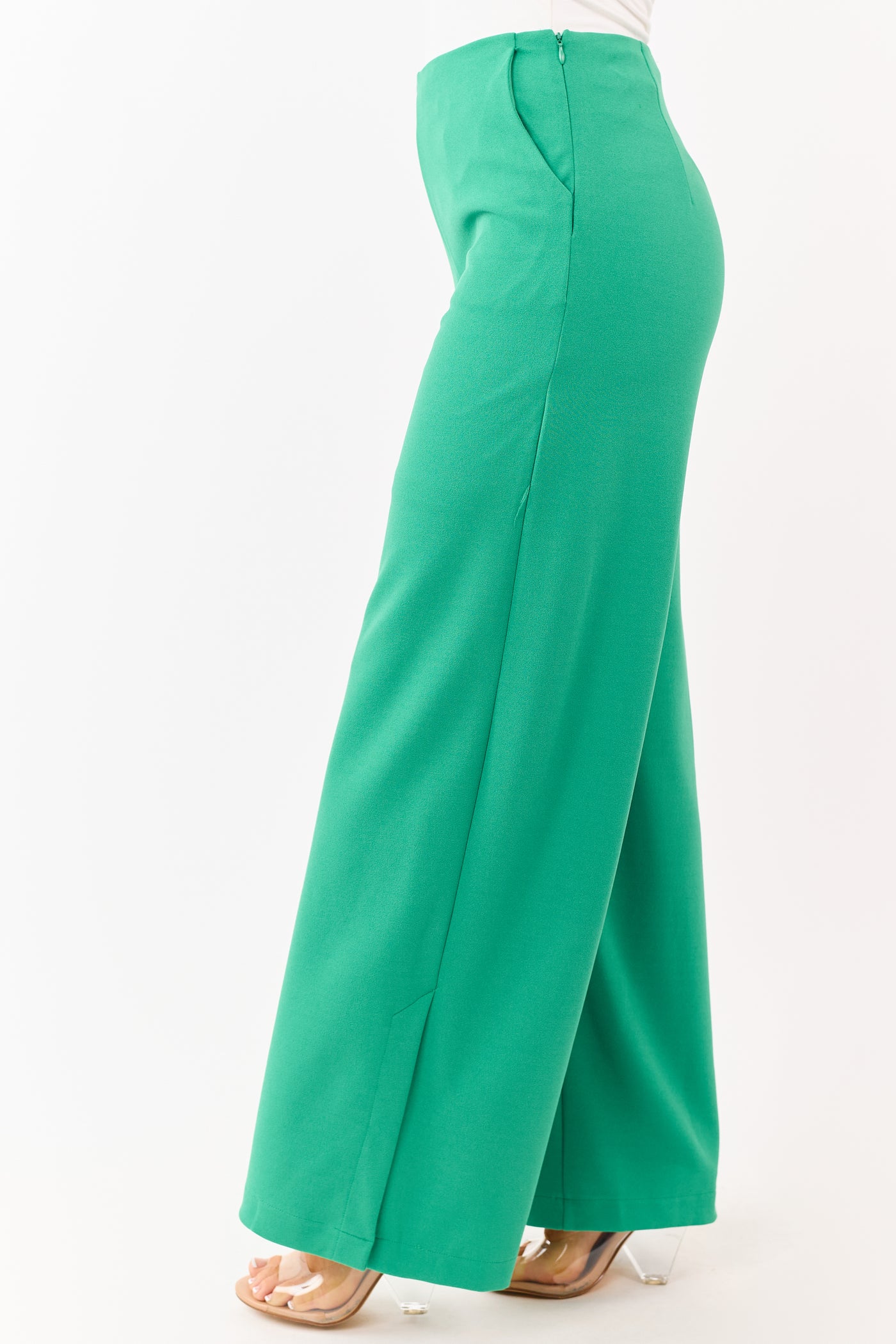 She+Sky Jade Wide Leg Side Slit Knit Pants