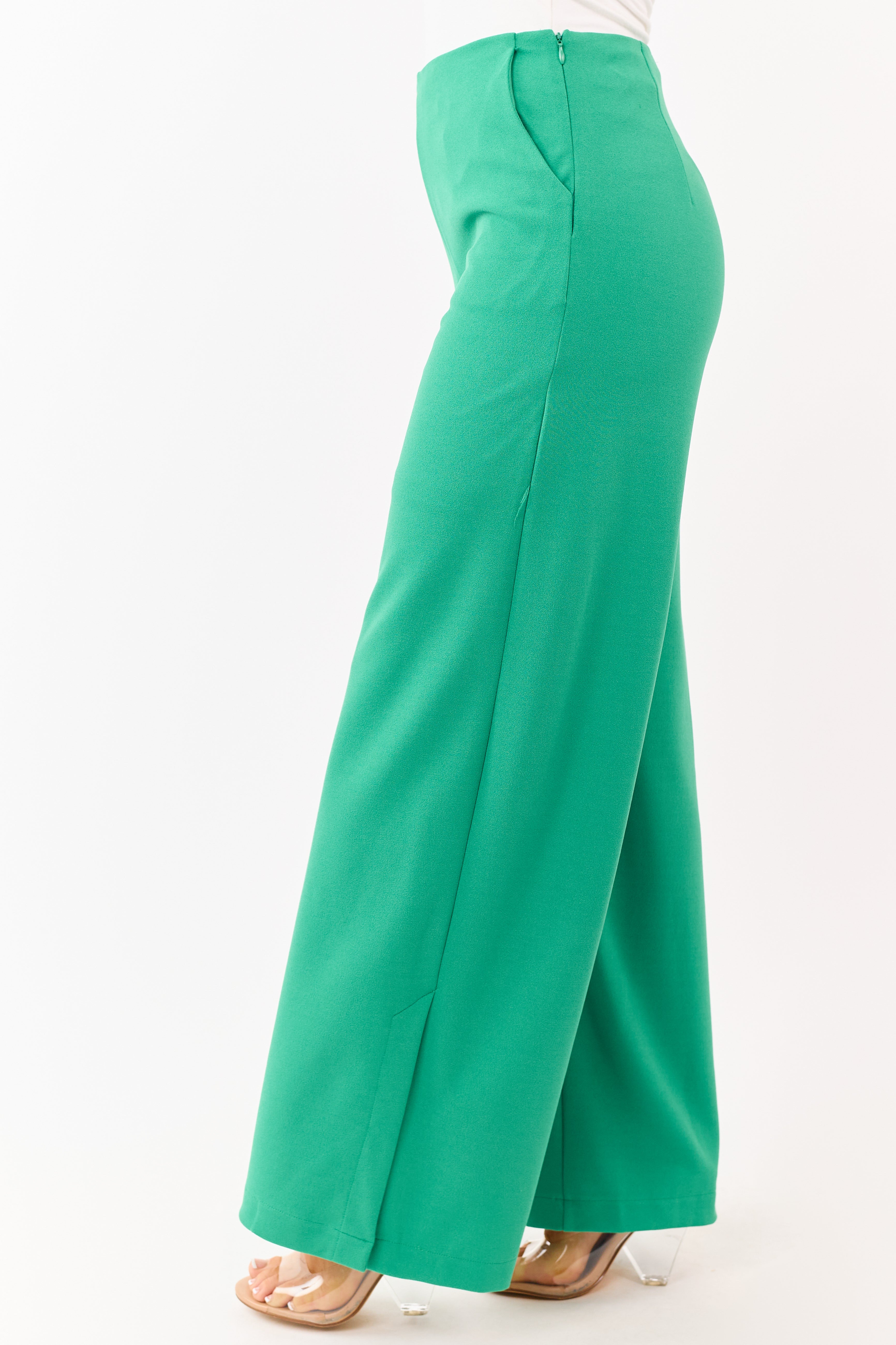 She+Sky Jade Wide Leg Side Slit Knit Pants
