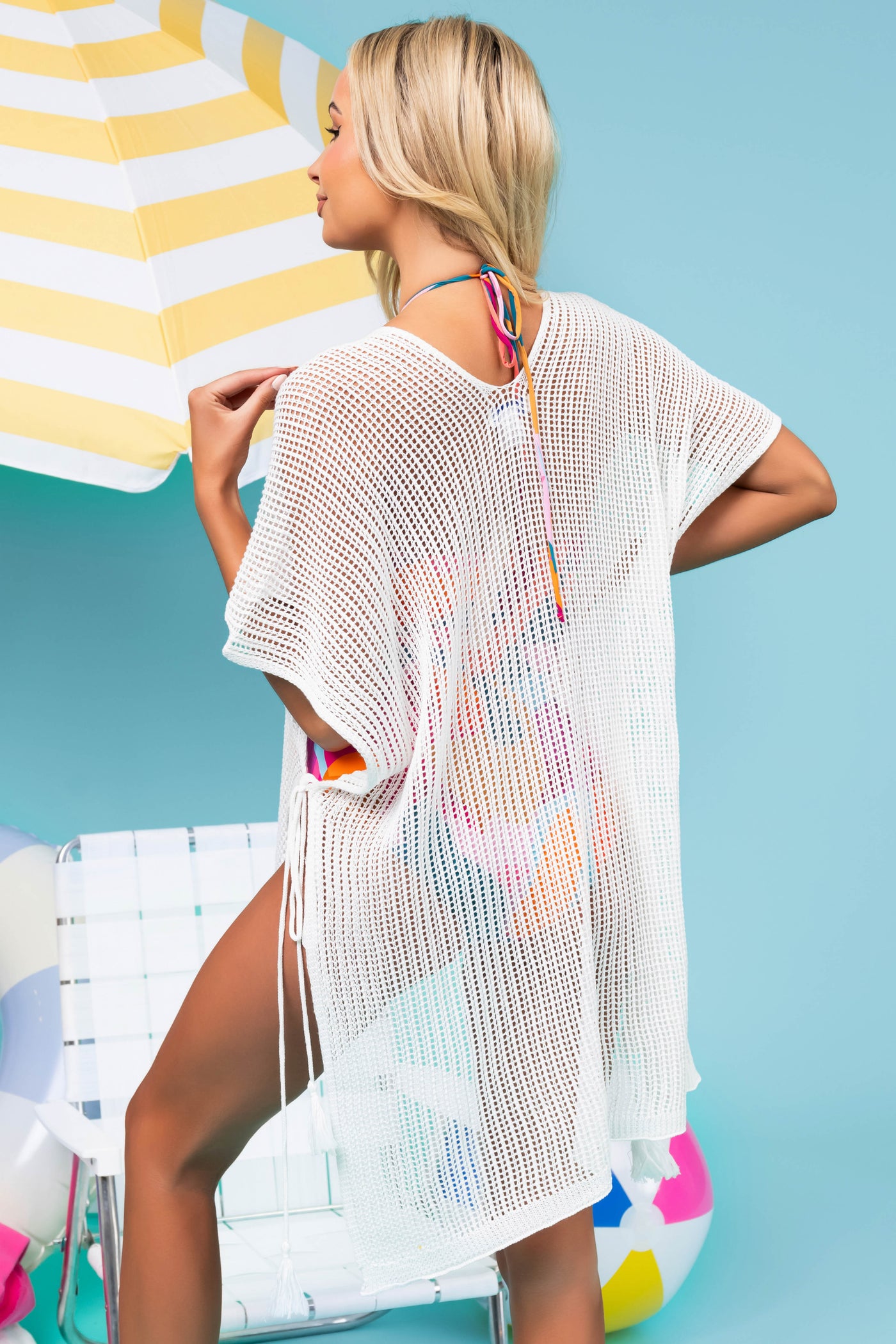 She+Sky White Cover Up Tunic Top