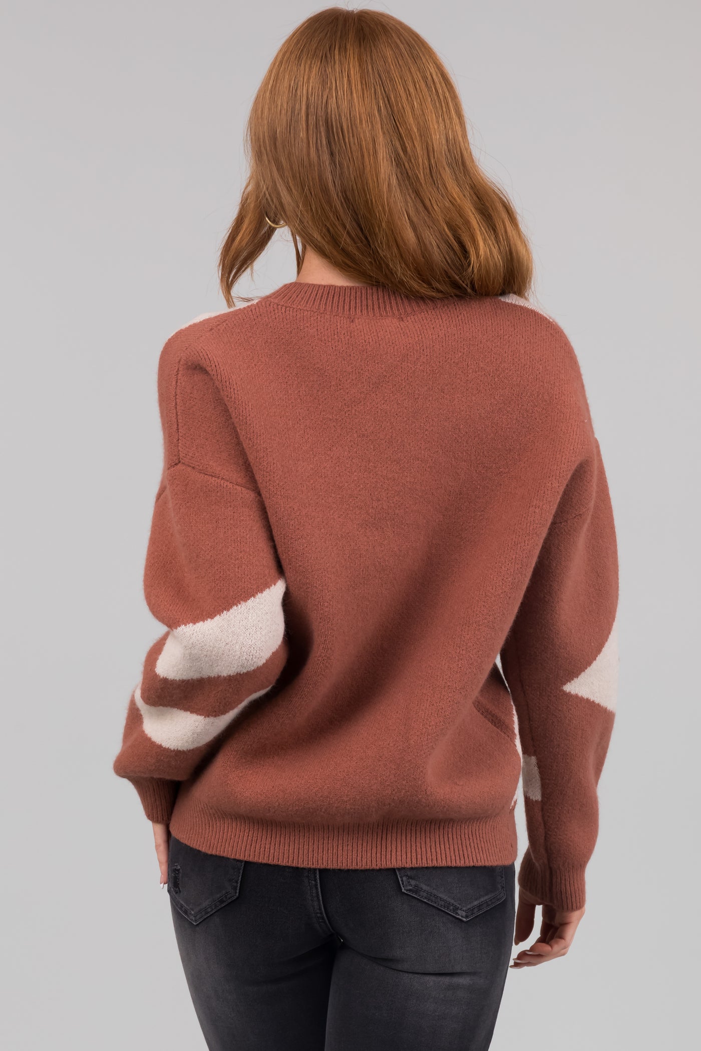 Sienna Asymmetrical Stripe Long Sleeve Sweater