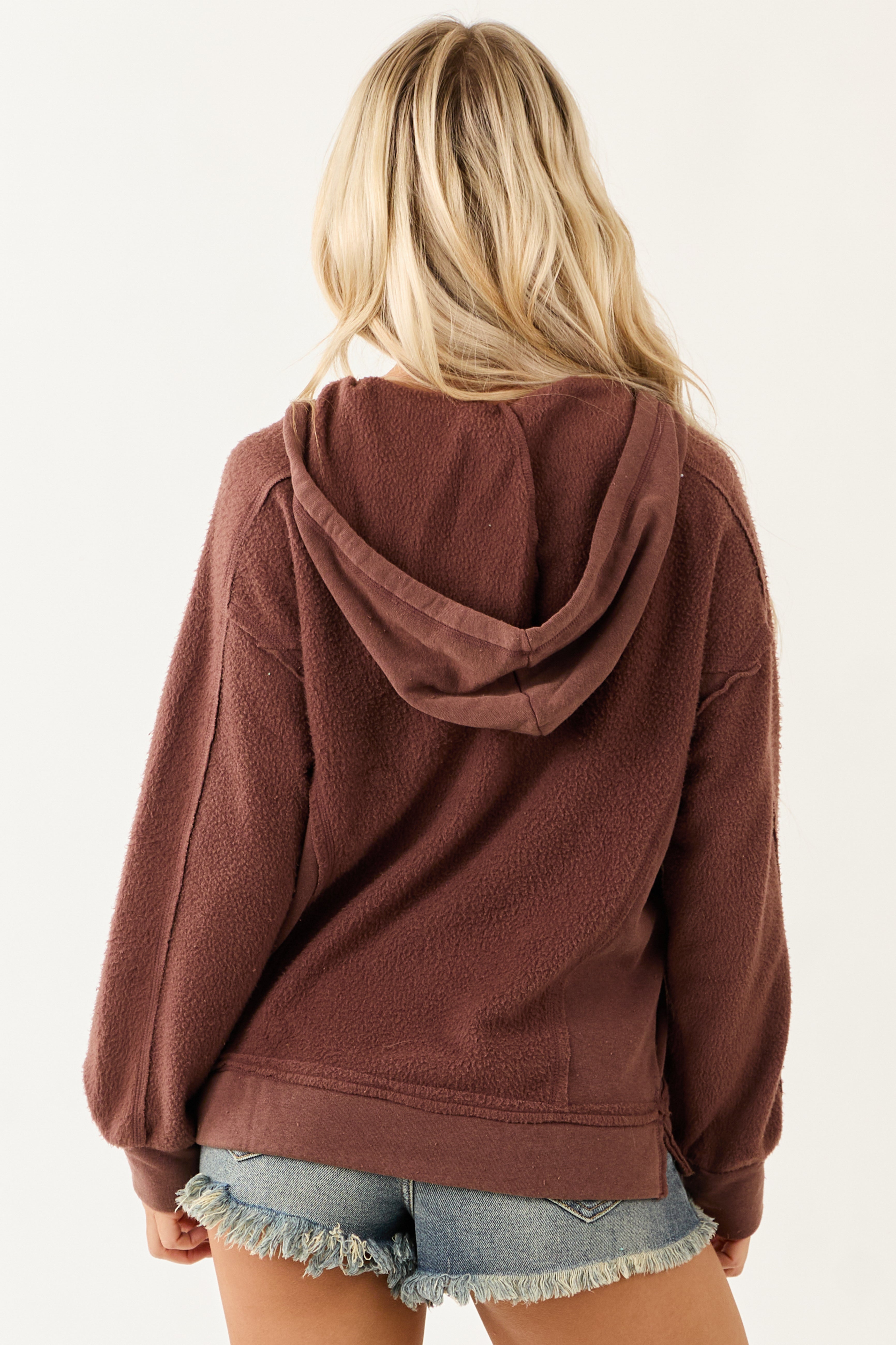 Sienna Long Sleeve Soft Textured Knit Hoodie