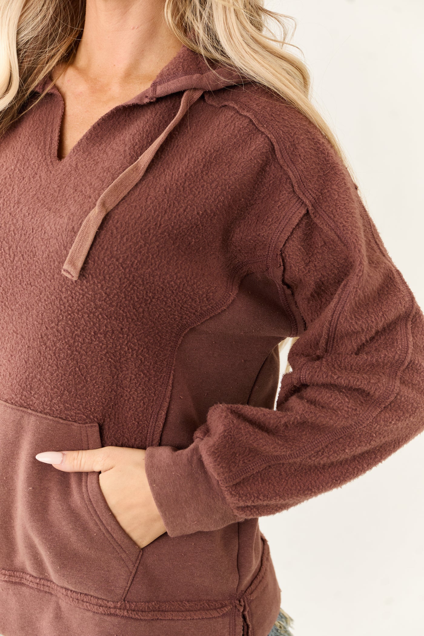 Sienna Long Sleeve Soft Textured Knit Hoodie