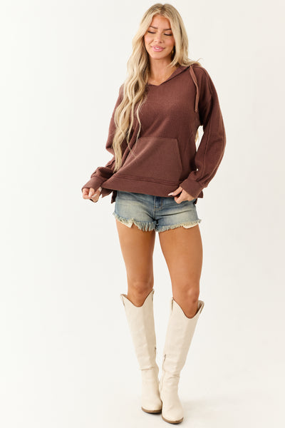 Sienna Long Sleeve Soft Textured Knit Hoodie