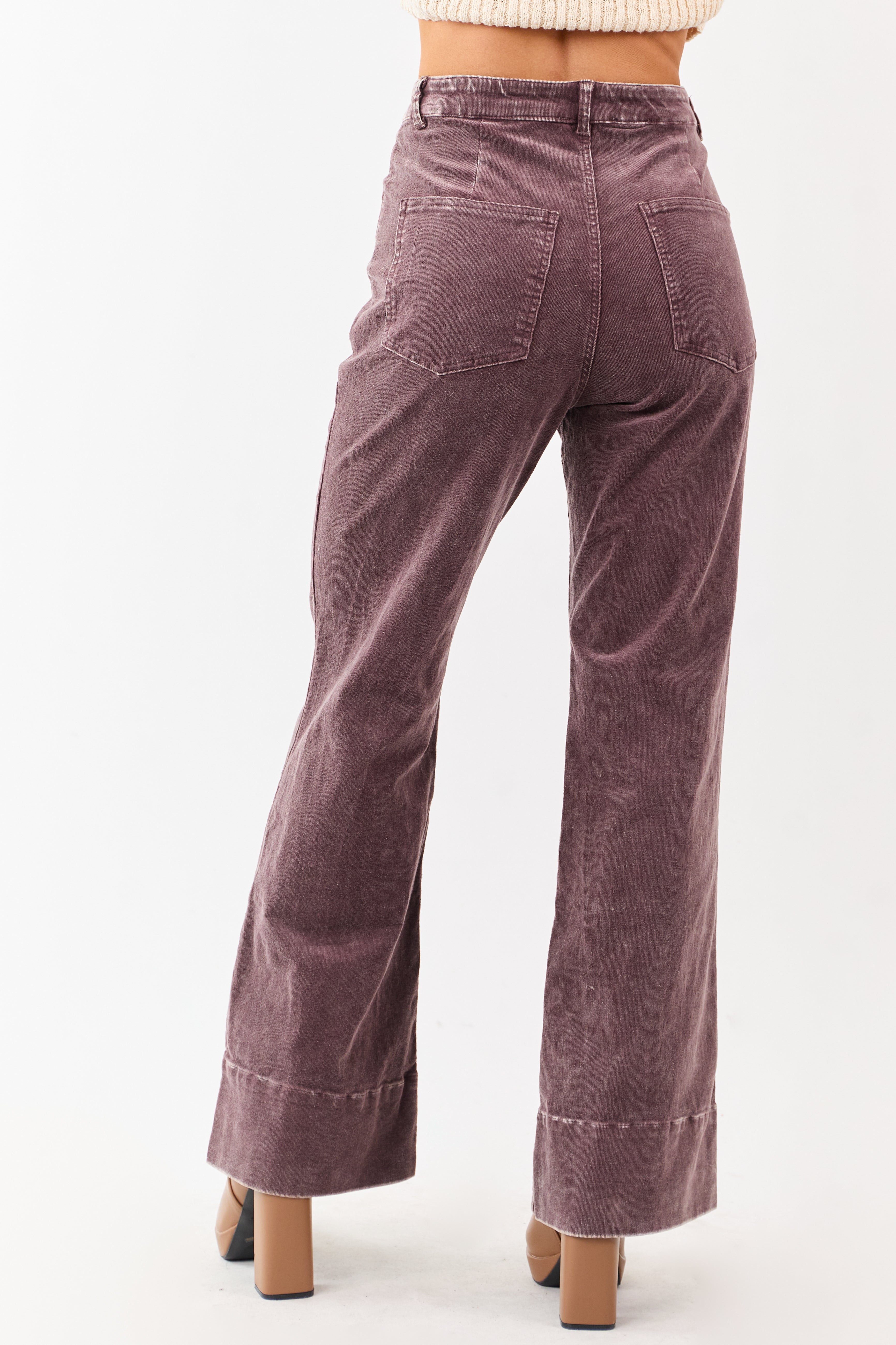 Sienna Mineral Wash Corduroy Flare Pants