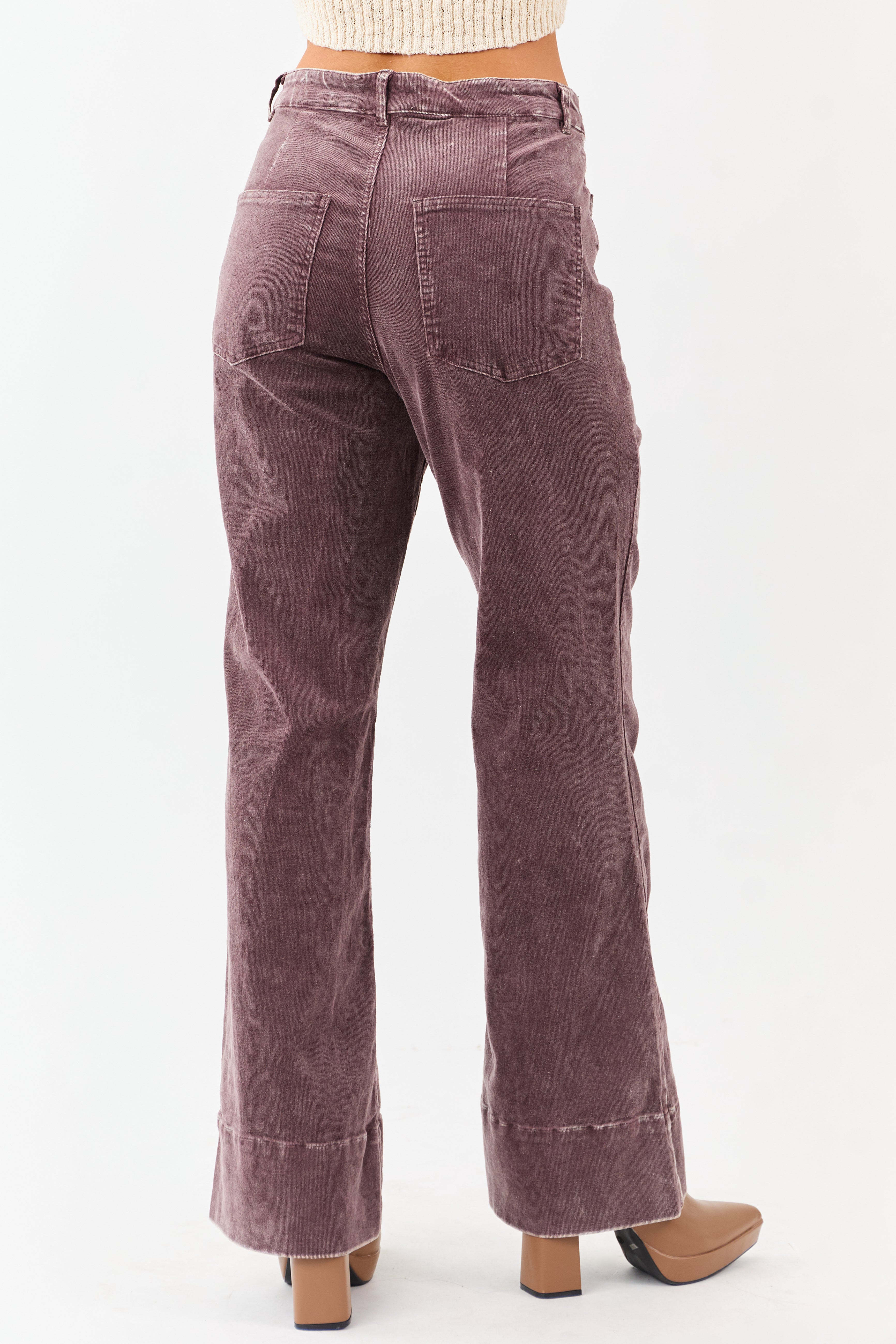 Sienna Mineral Wash Corduroy Flare Pants