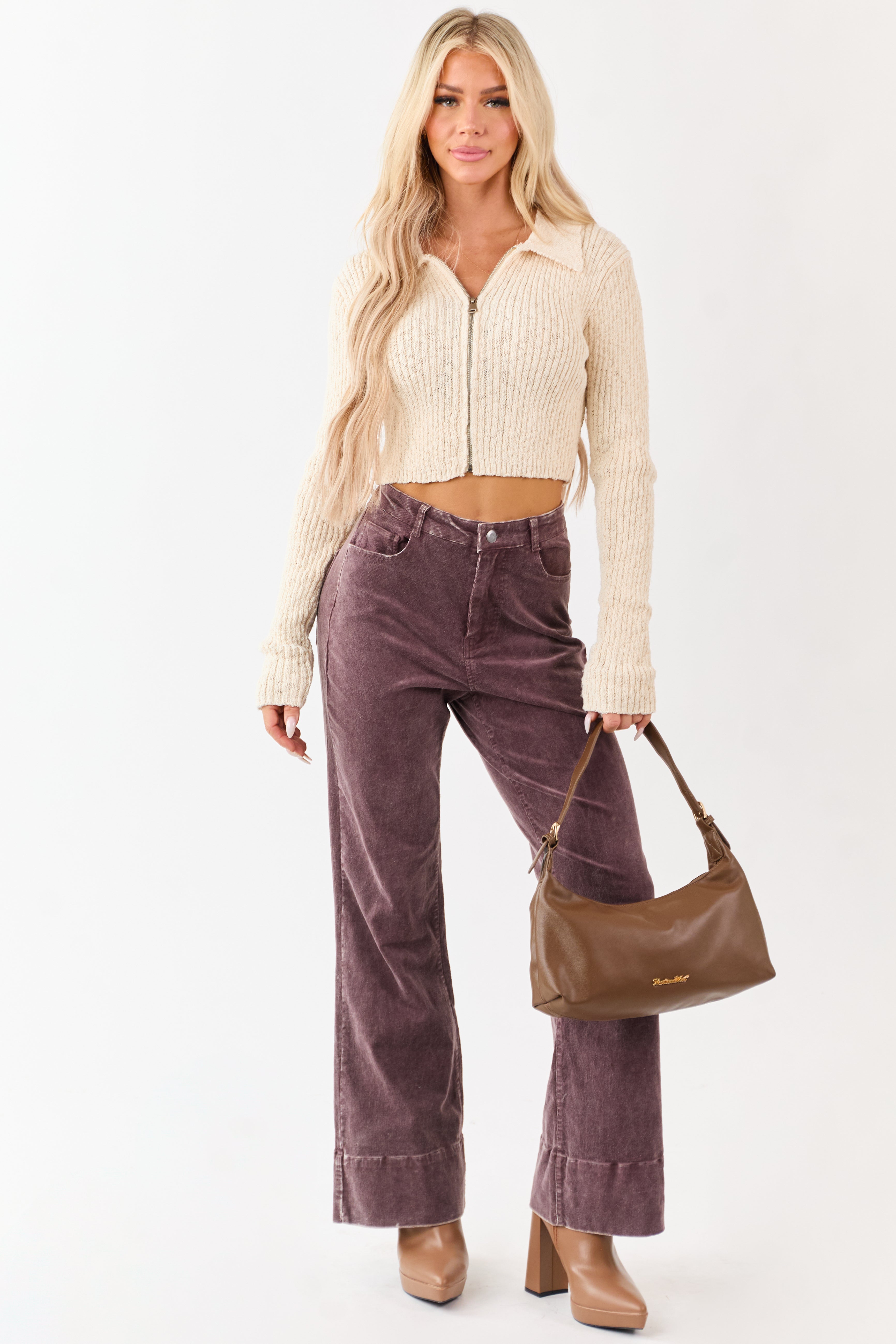 Sienna Mineral Wash Corduroy Flare Pants