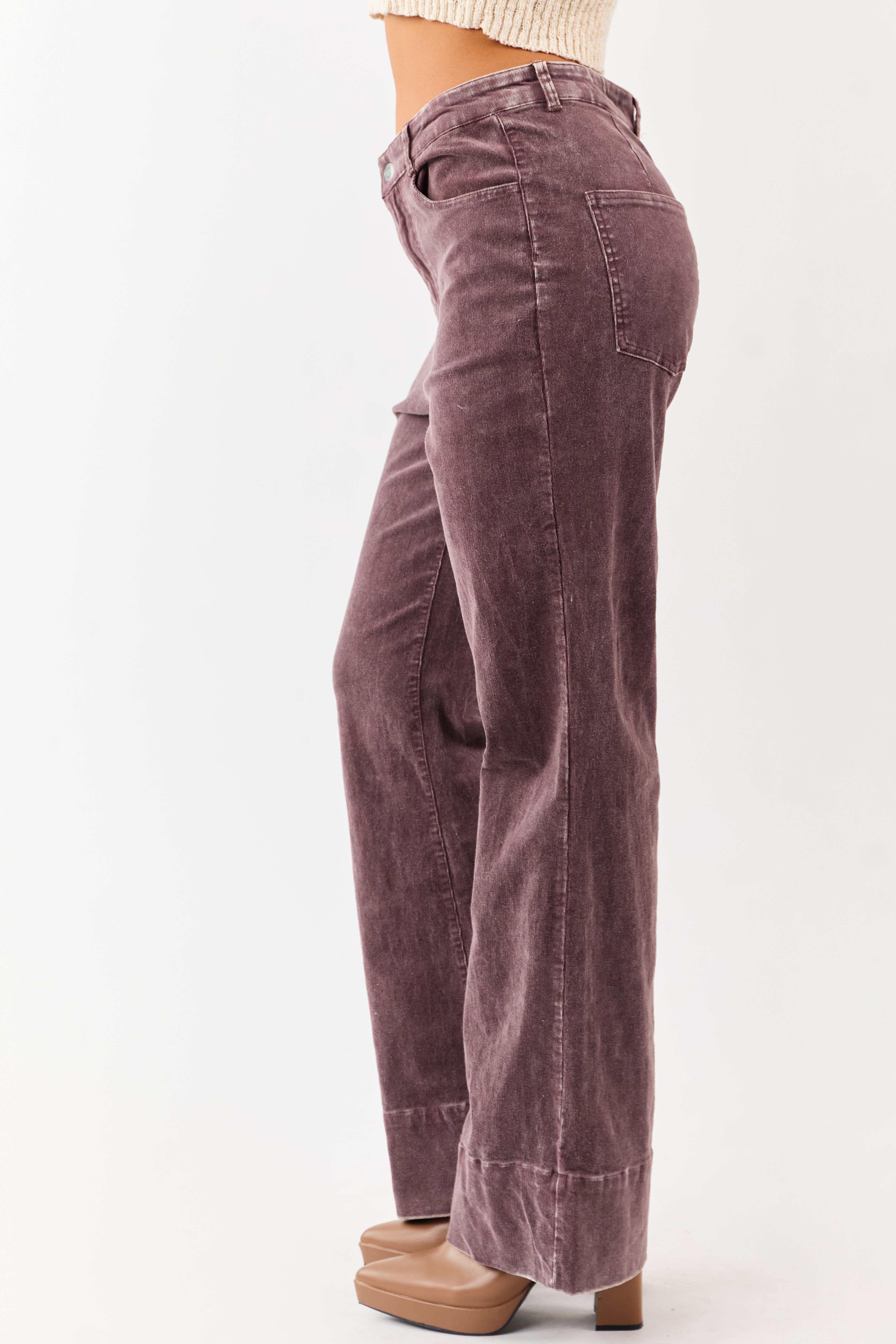 Sienna Mineral Wash Corduroy Flare Pants