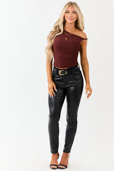 Sienna One Shoulder Asymmetrical Mesh Top