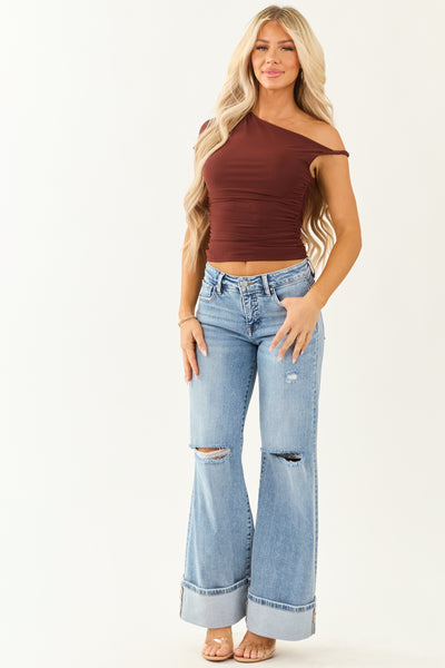 Sienna One Shoulder Asymmetrical Mesh Top