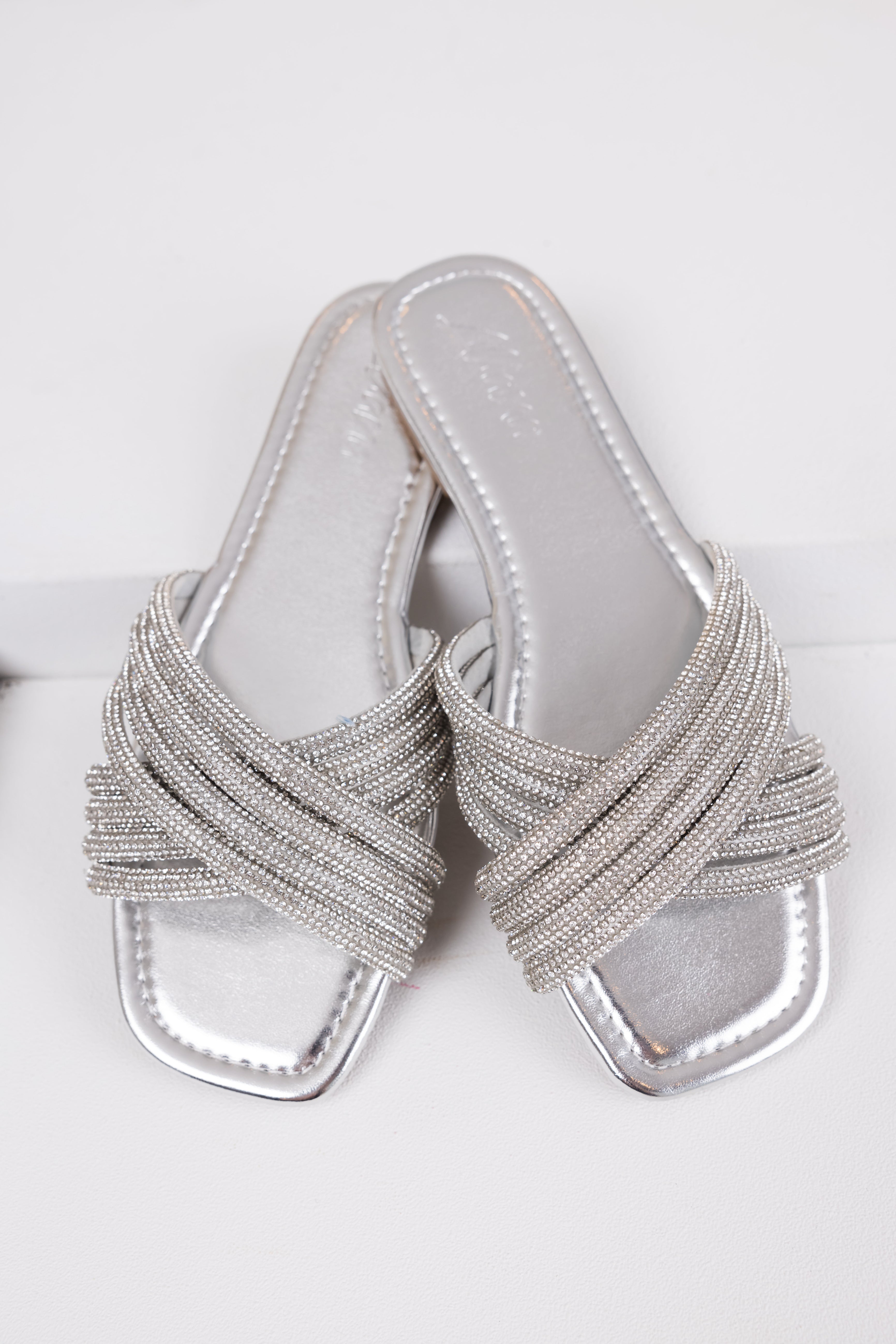 silver rhinestone dress sandals Nina Women's Silver Dress Shoes, Size 9 Rhinestone Sparkle Heel Disco Prom