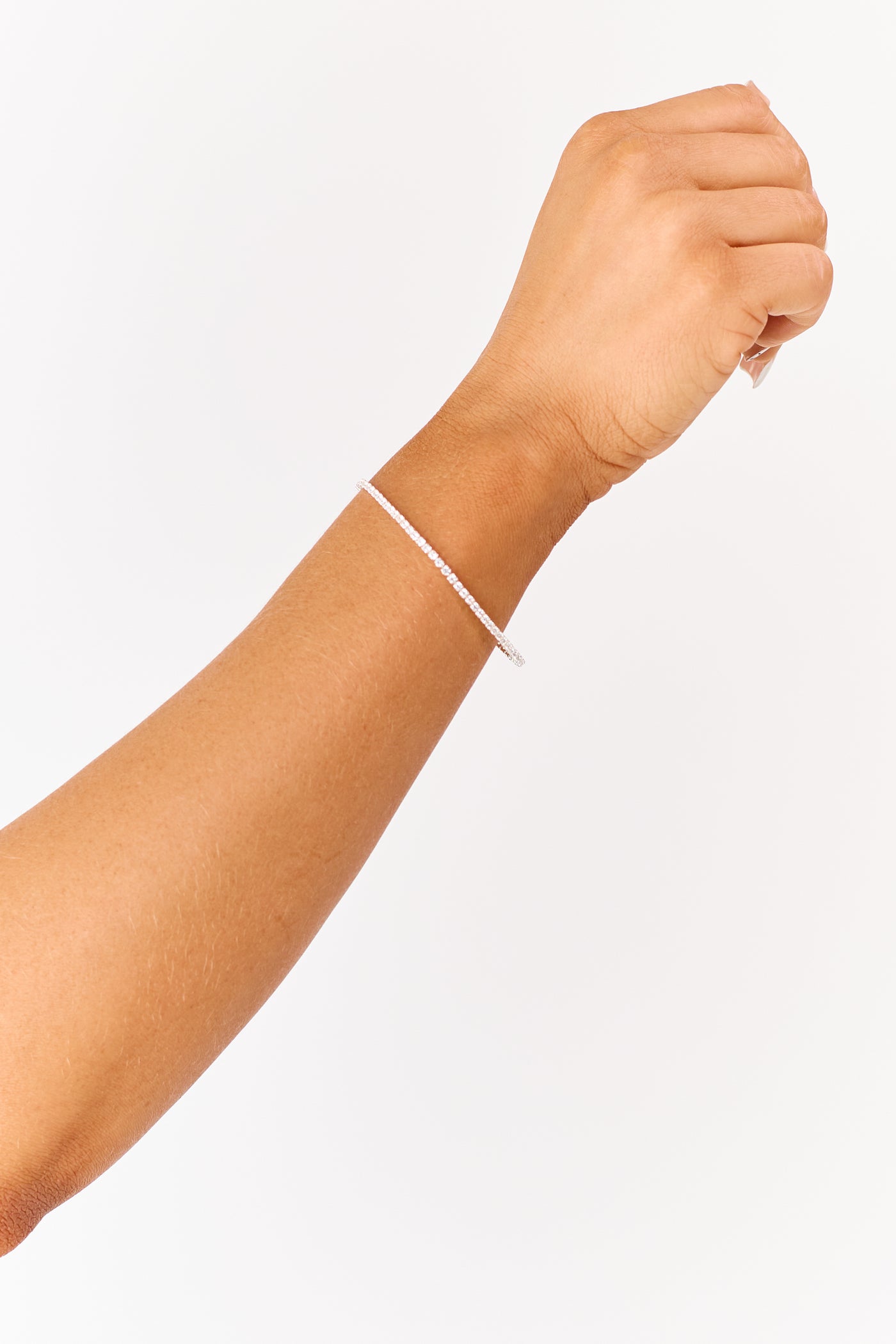 Silver Rhinestone Tennis Chain Bracelet