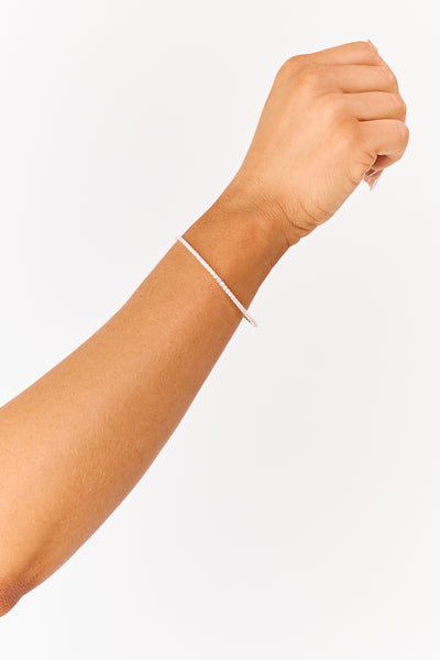 Silver Rhinestone Tennis Chain Bracelet