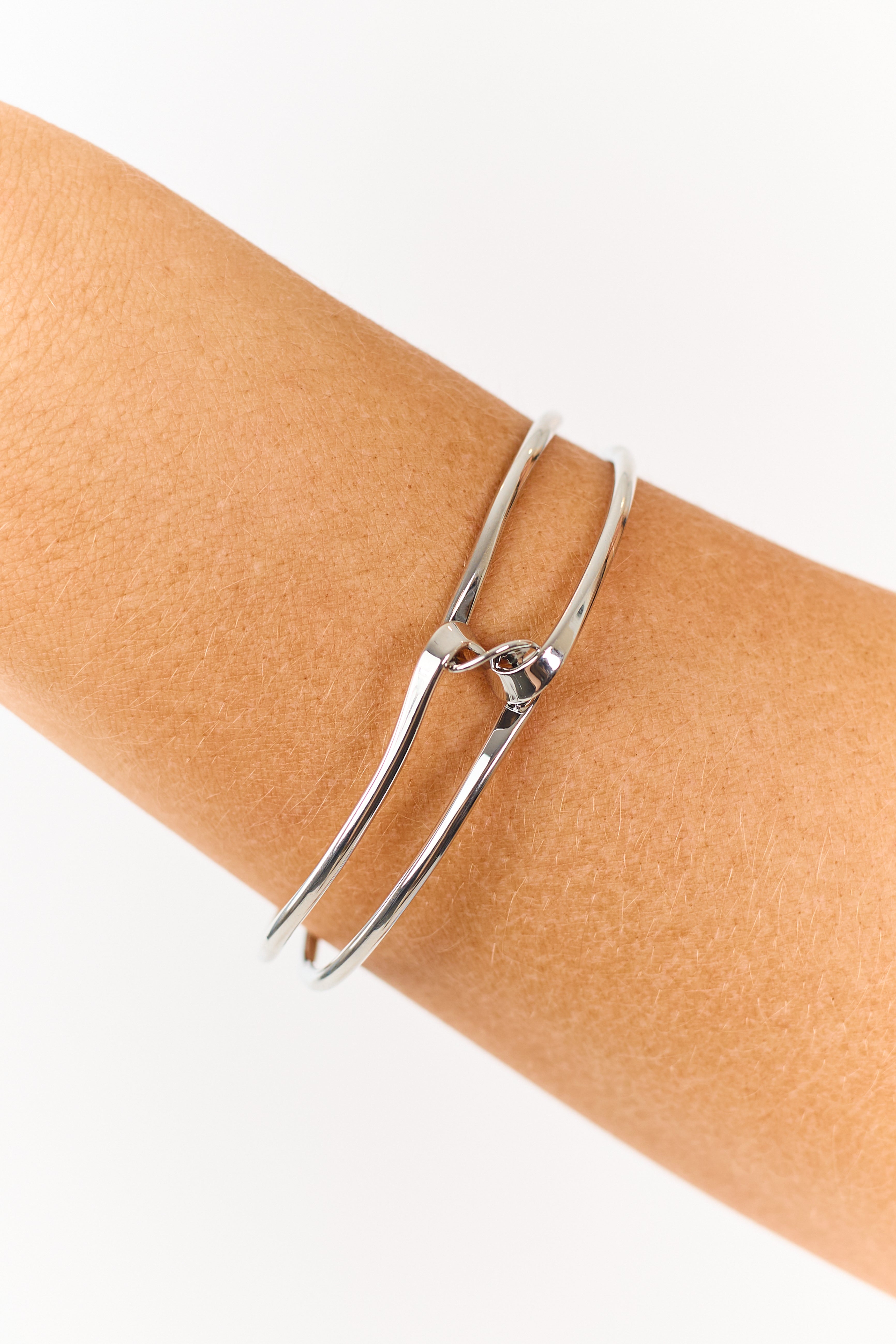 Silver Twist Wire Open Cuff Bracelet