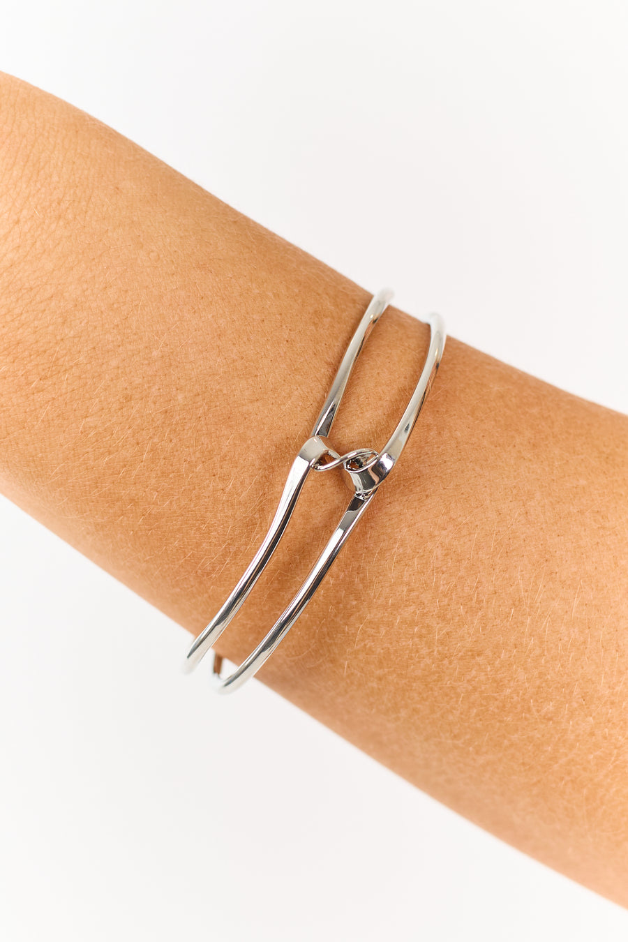Silver Twist Wire Open Cuff Bracelet