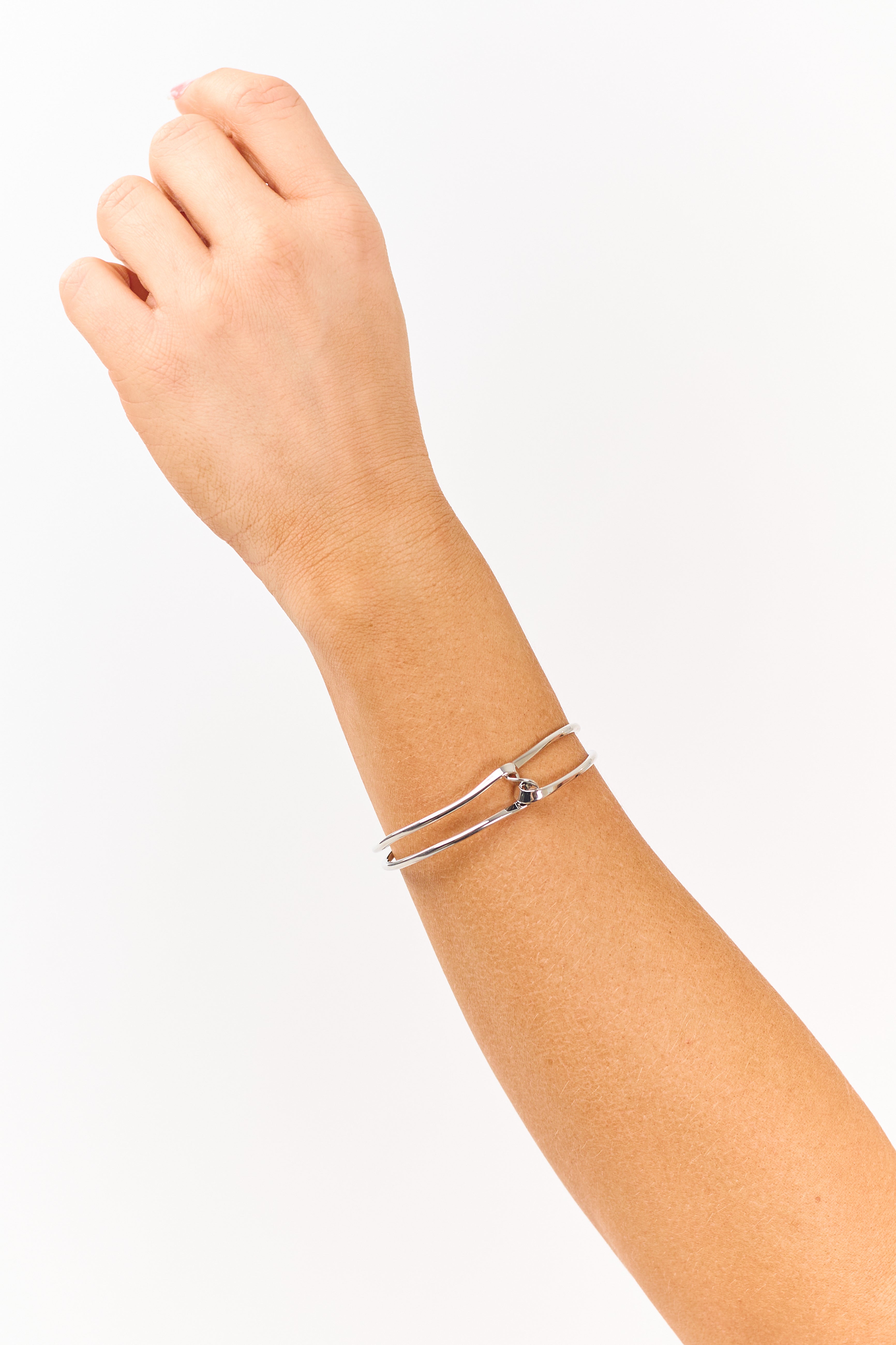 Silver Twist Wire Open Cuff Bracelet