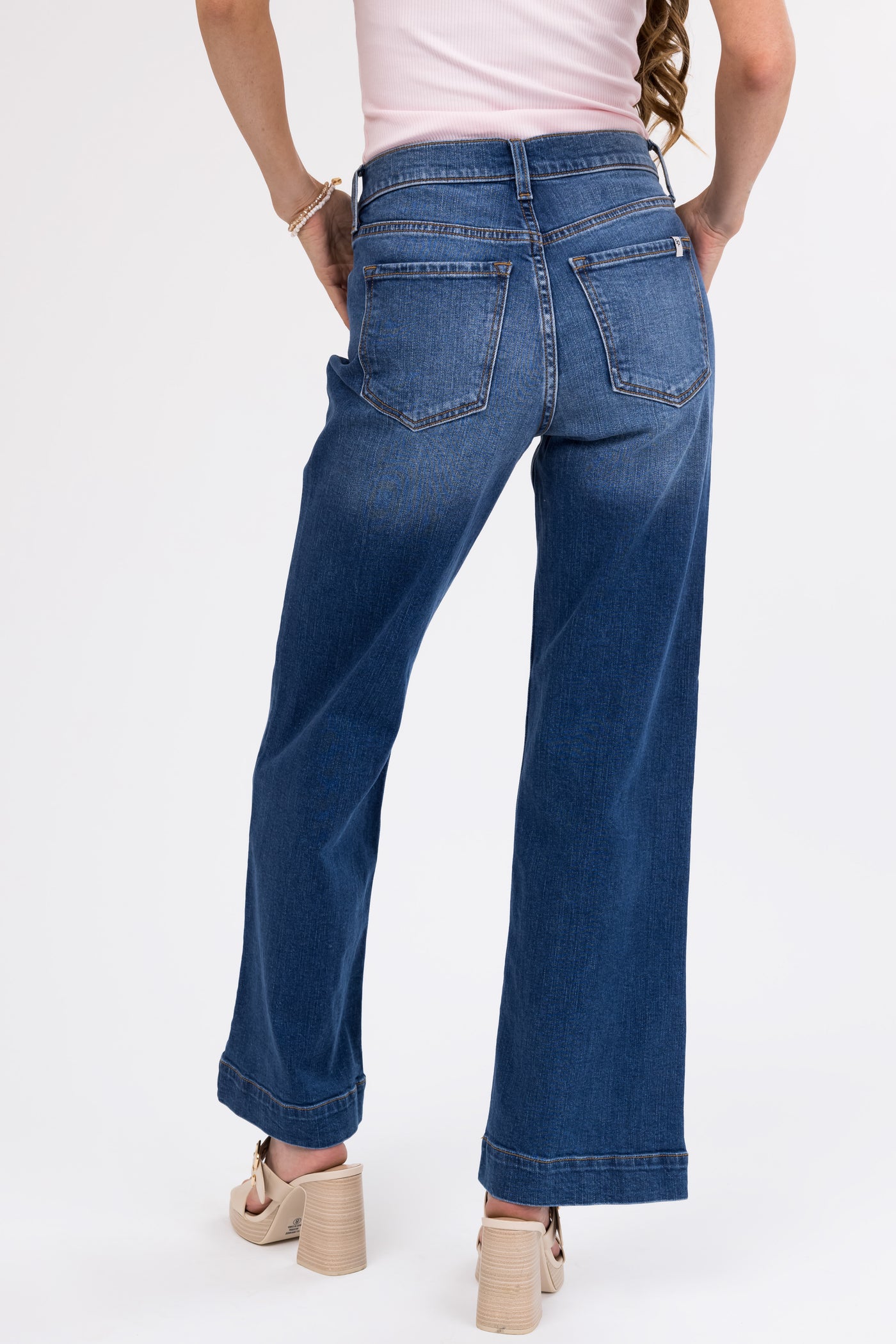 Sneak Peek Medium Wash High Rise Wide Jeans