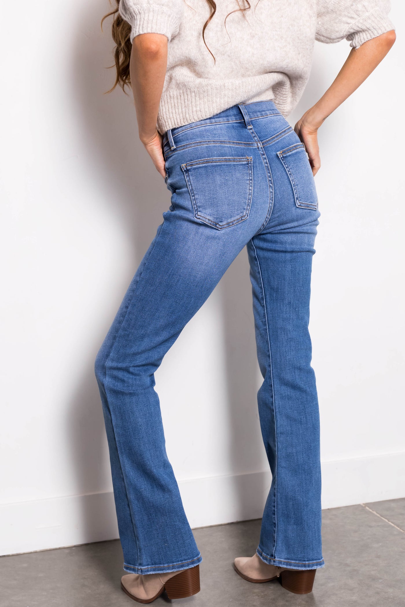Sneak Peek Medium Wash Slim Bootcut Jeans