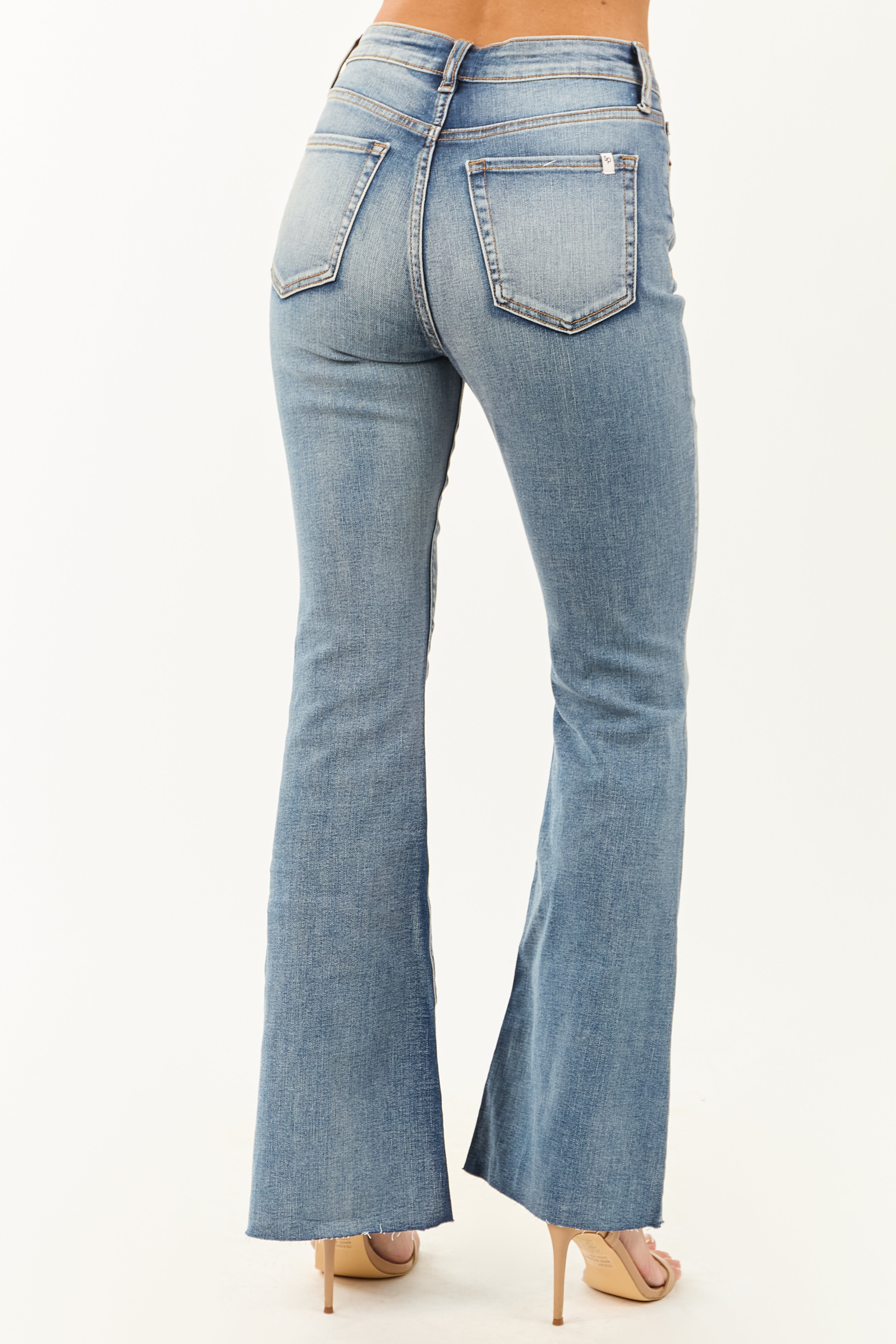 Sneak Peek Medium Wash Stretchy Flare Jeans