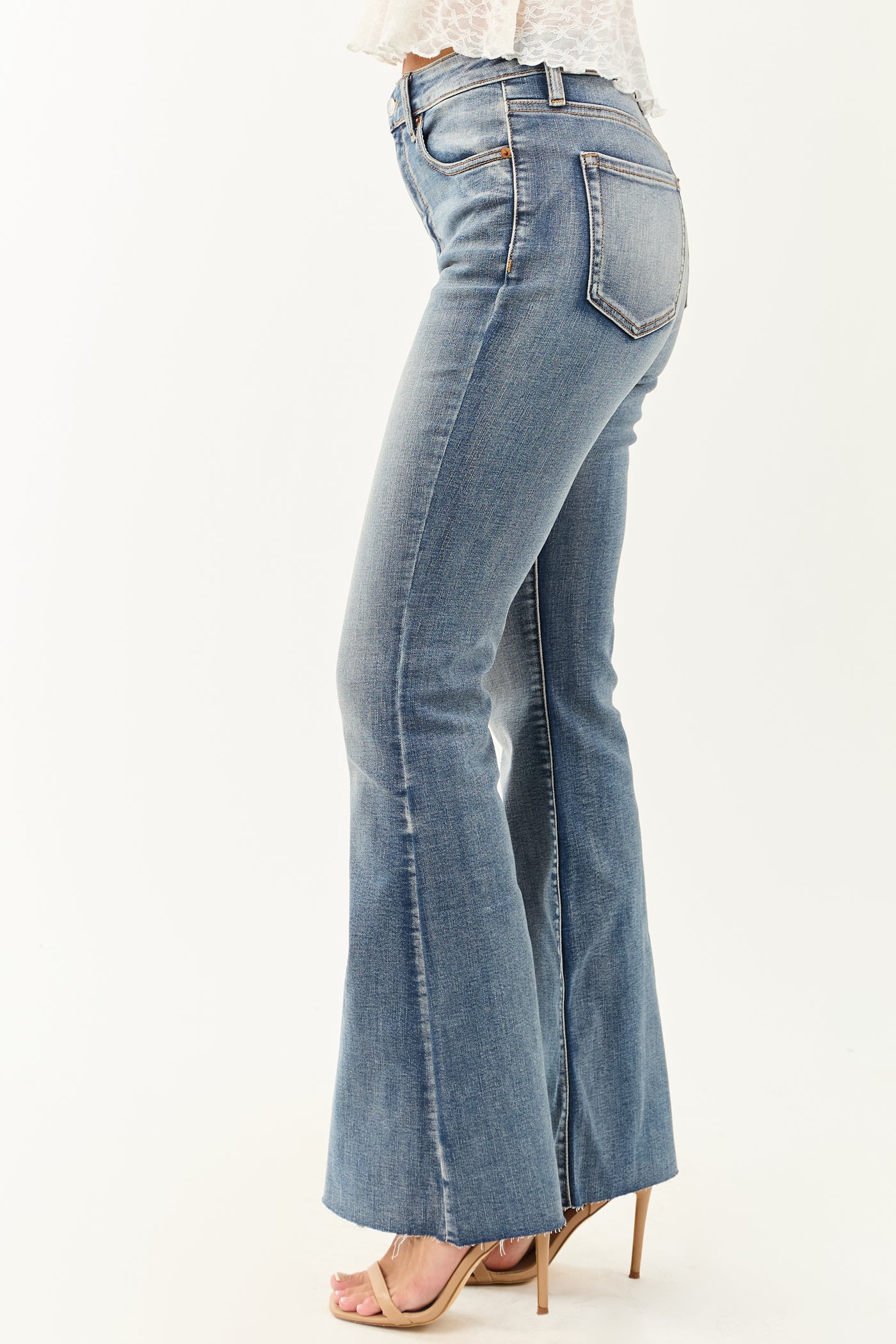Sneak Peek Medium Wash Stretchy Flare Jeans