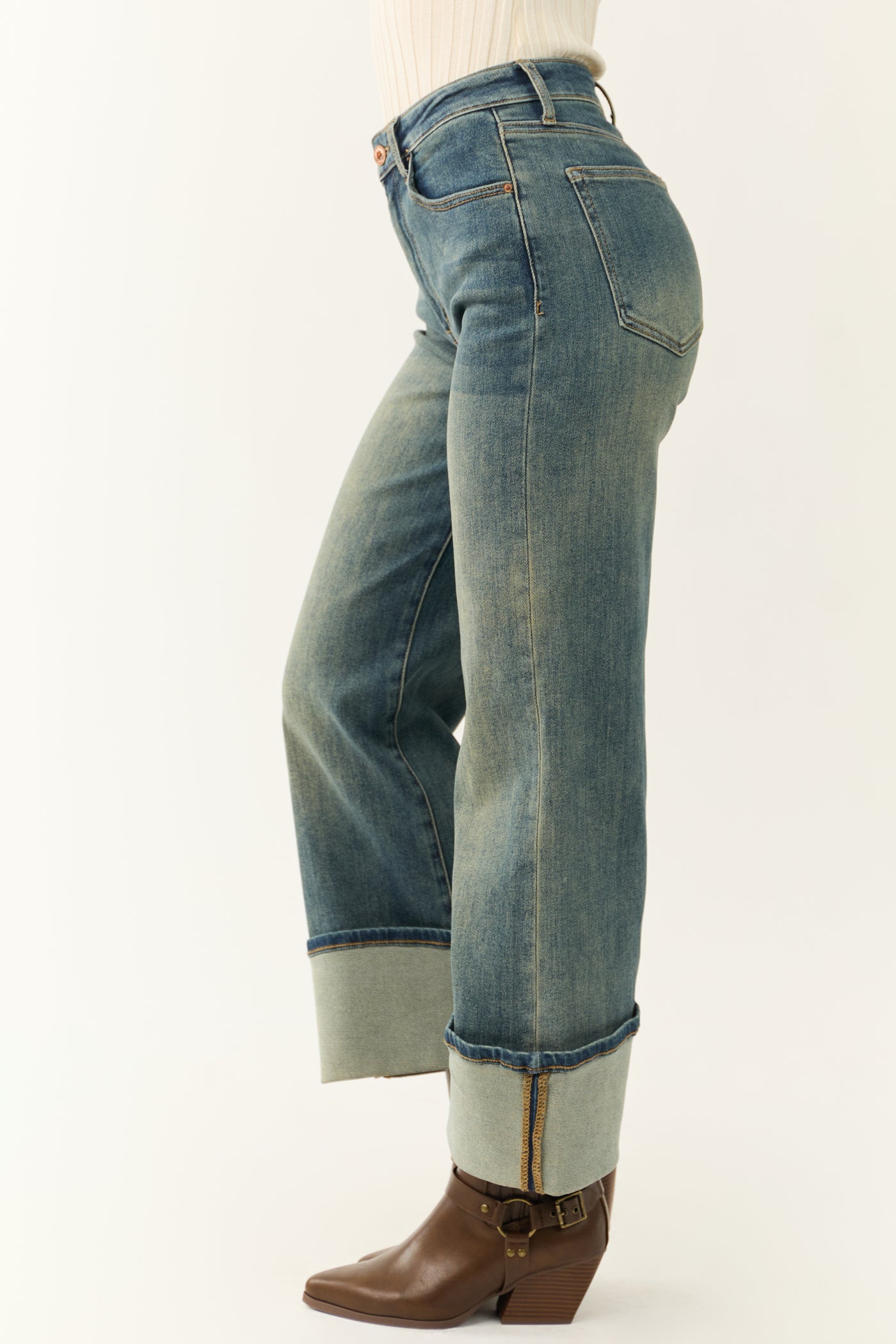 Saige Dark Vintage Tummy Control Stretchy Straight Jeans